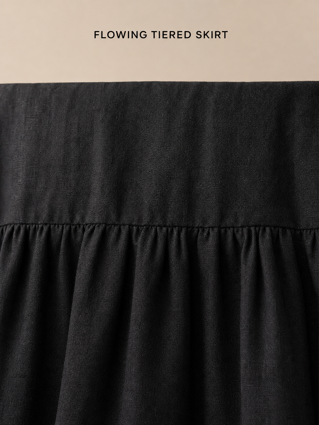 Flowing gathered tier seam craftsmanship detail
