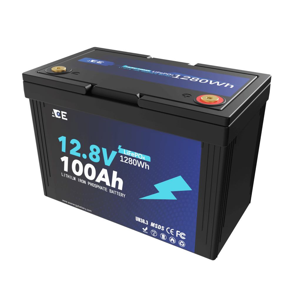 Oasesenergy Batterie LiFePO4 12V 100Ah, 1280Wh Rechargeable Batterie  Lithium Rechargeable avec BMS 100A, 4000~15000 Cycles, pour Camping Car,  Maison