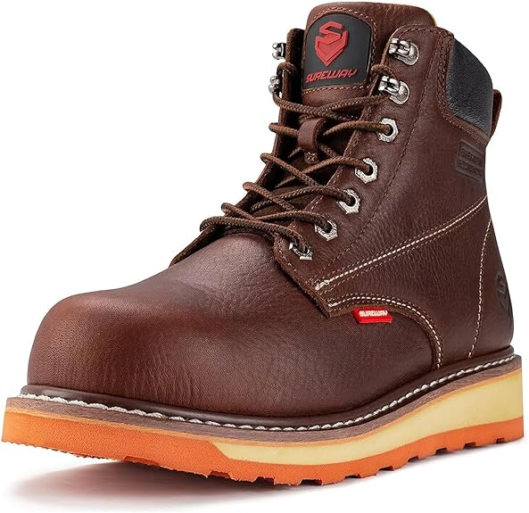 SUREWAY Men's Chelsea Boots - Lightweight Slip-On Work Boots With Moc