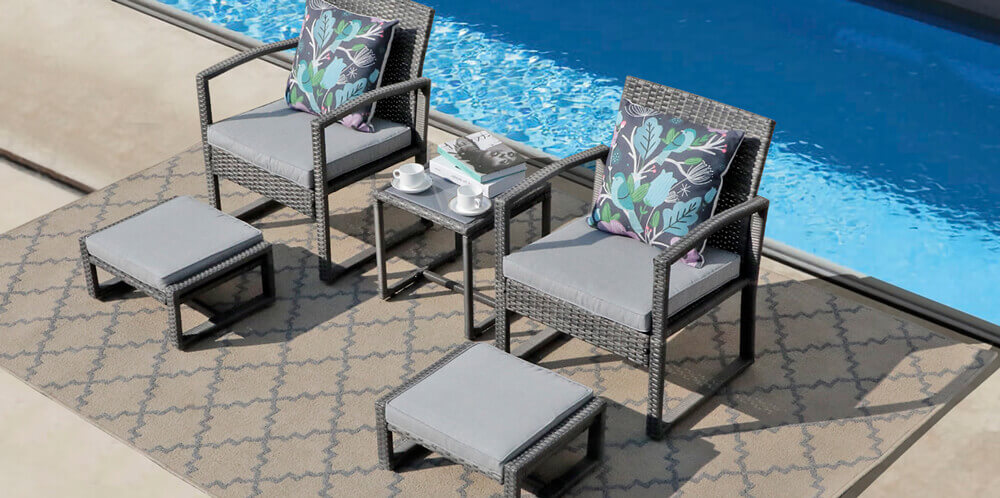 wicker bistro set, wicker bistro set with ottoman