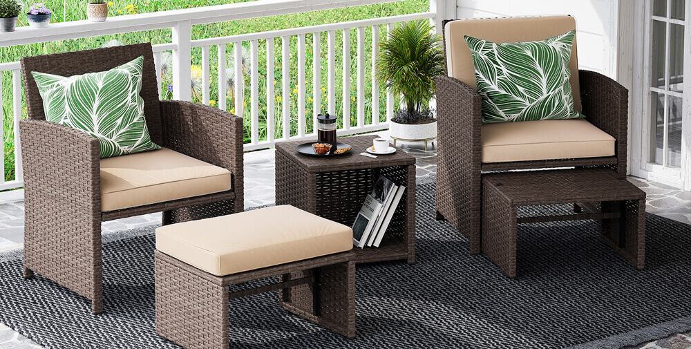 outdoor bistro table set, wicker bistro set, conversation set for small space