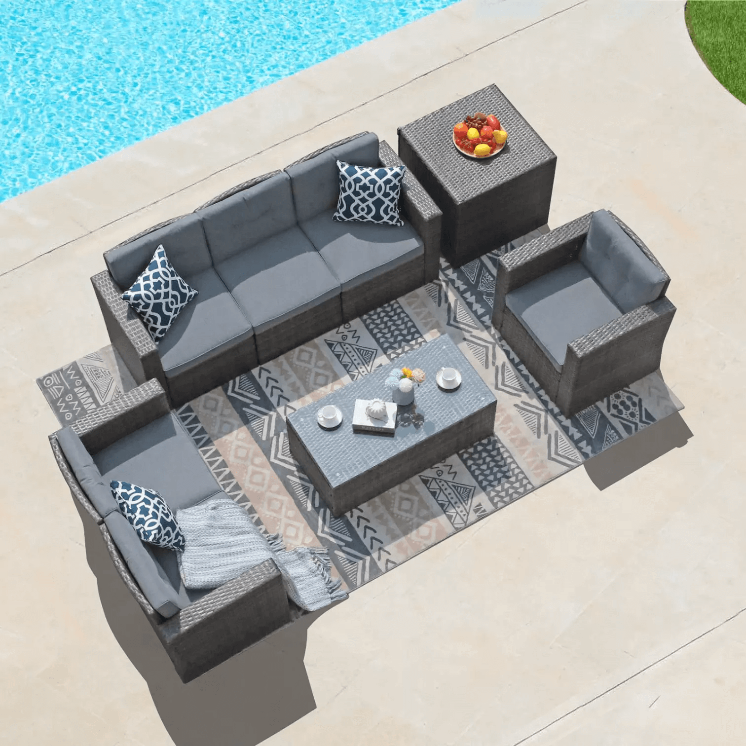 outdoor sectional sofa set for 6 people