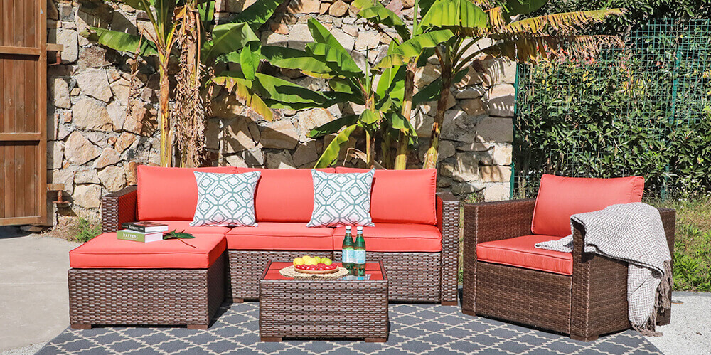 patio conversation sets, outdoor sectional sofa, red outdoor sectional sofa set