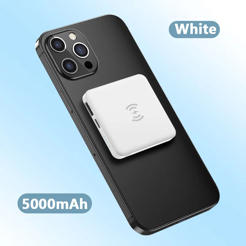 Portable 5000mAh Wireless Power Bank with Robust Magnetic Attraction 