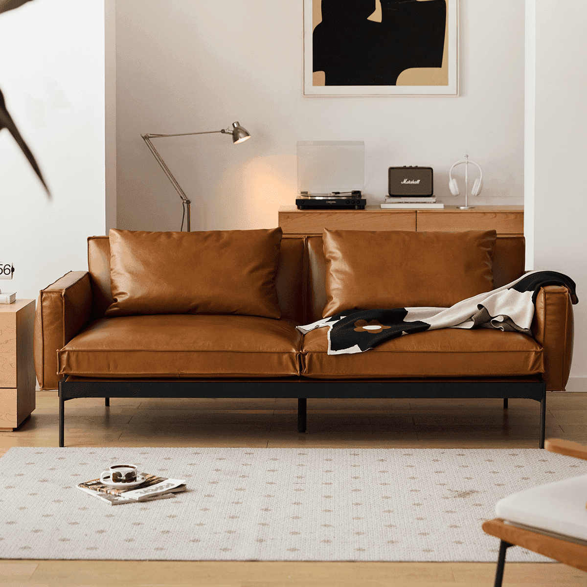 クラシックレザークッションソファ-Waves