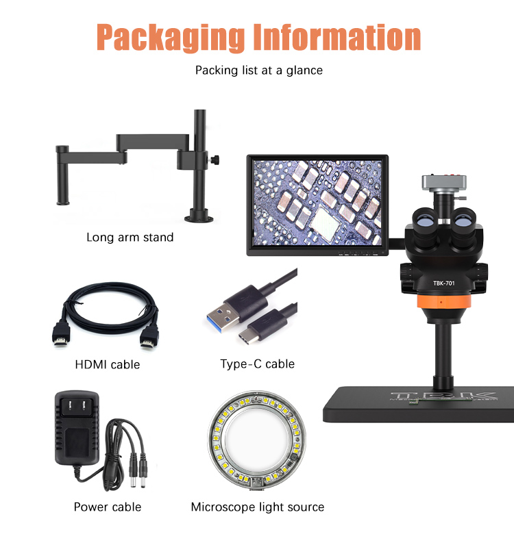 TBK 701 Soldering Microscope | 48MP Digital Microscope for Electronics & PCB Repair with Lifting and Rotation Function
