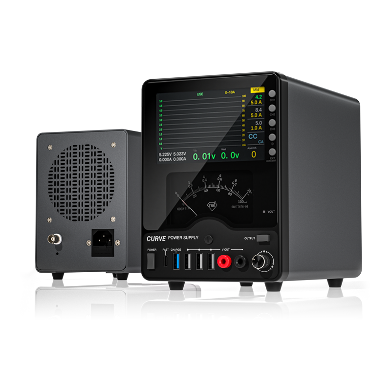 Professional 30V 10A Variable DC Bench Power Supply, TBK 218 High Precision Adjustable Regulated Switching Power Source with Waveform Display for Engineering