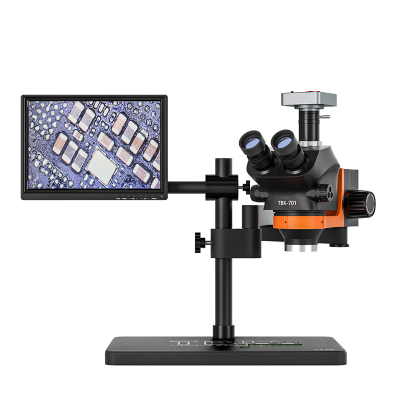 TBK 701 Soldering Microscope | 48MP Digital Microscope for Electronics & PCB Repair with Lifting and Rotation Function