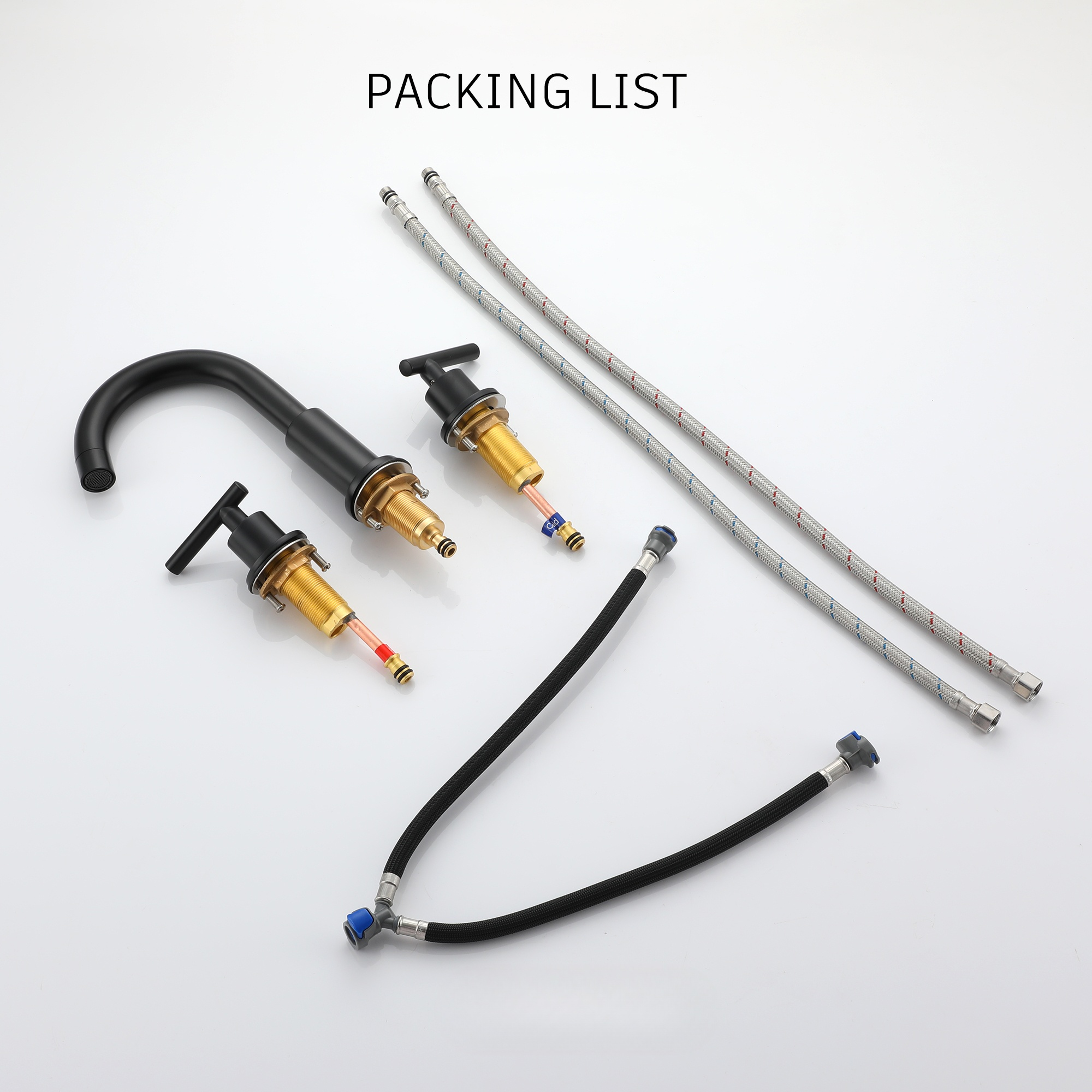 8" Widespread 3-Hole Mid-Arc Bathroom Sink Faucet with 2-Handle Design