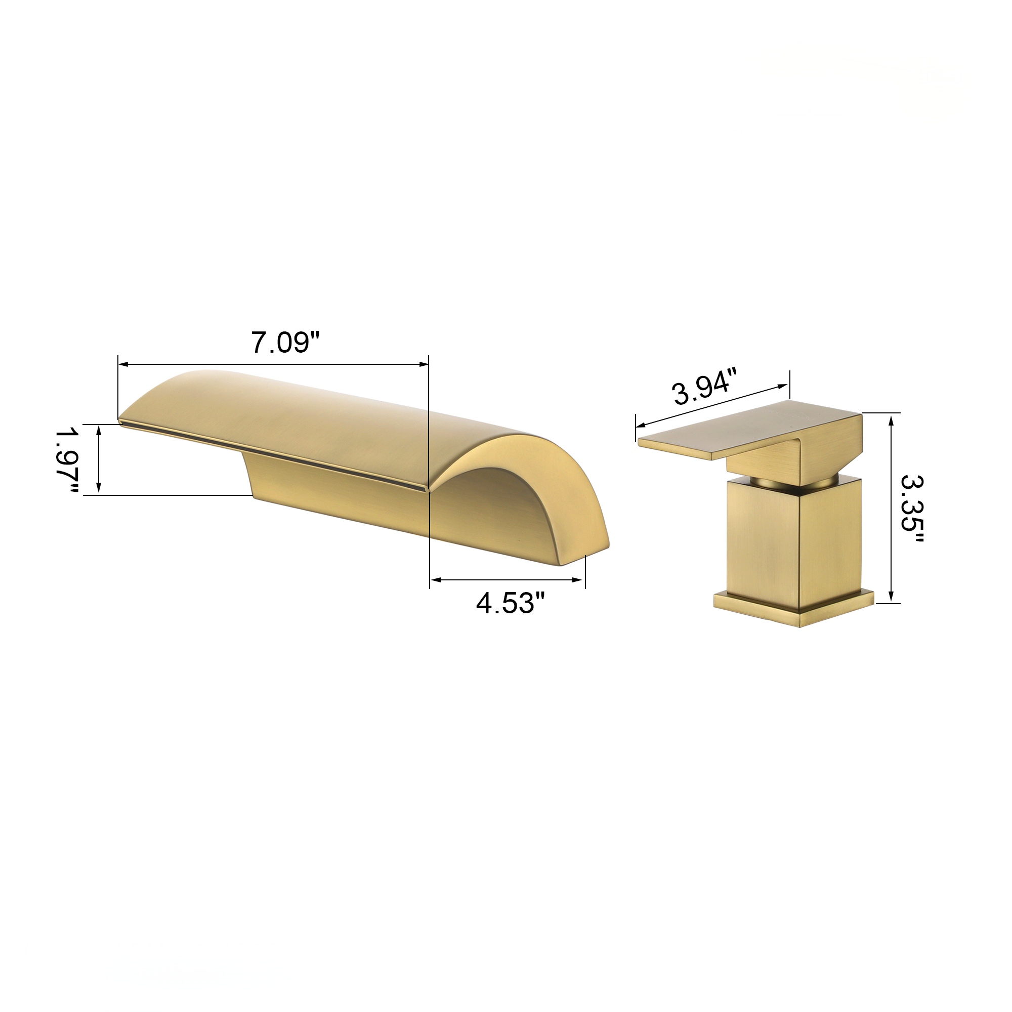 8 in. Brushed Gold Widespread Bathroom Faucet with Single Handle Control