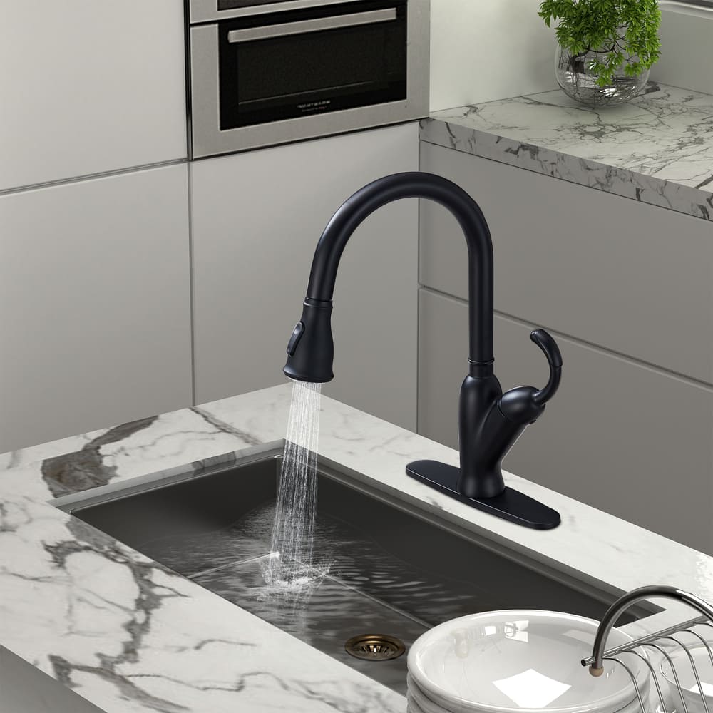 Modern Pull-Down Kitchen Faucet with Dual-Mode Sprayer & Premium PEX Waterlines