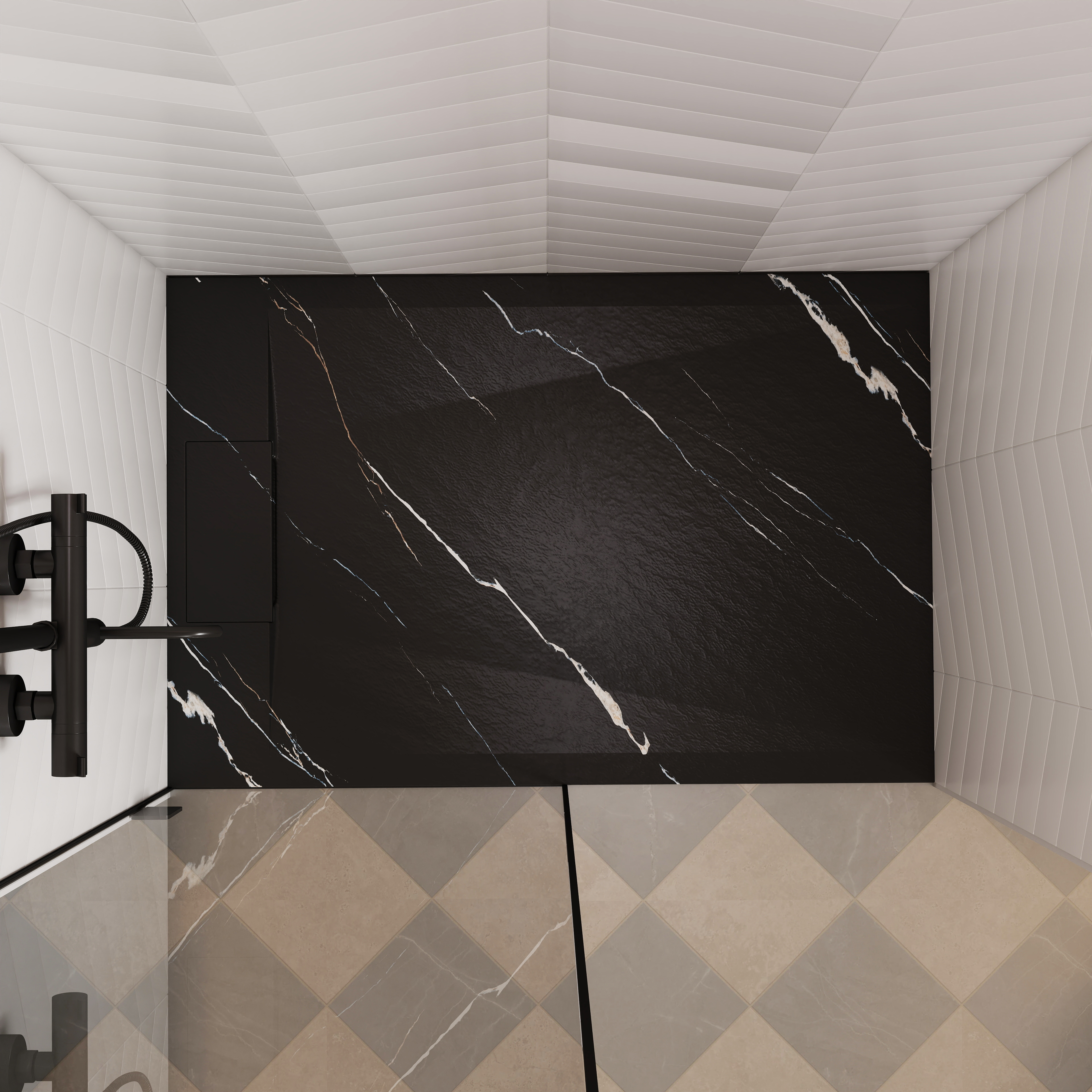 European-Style SMC Shower Base with Low-Entry & Wheelchair Accessible