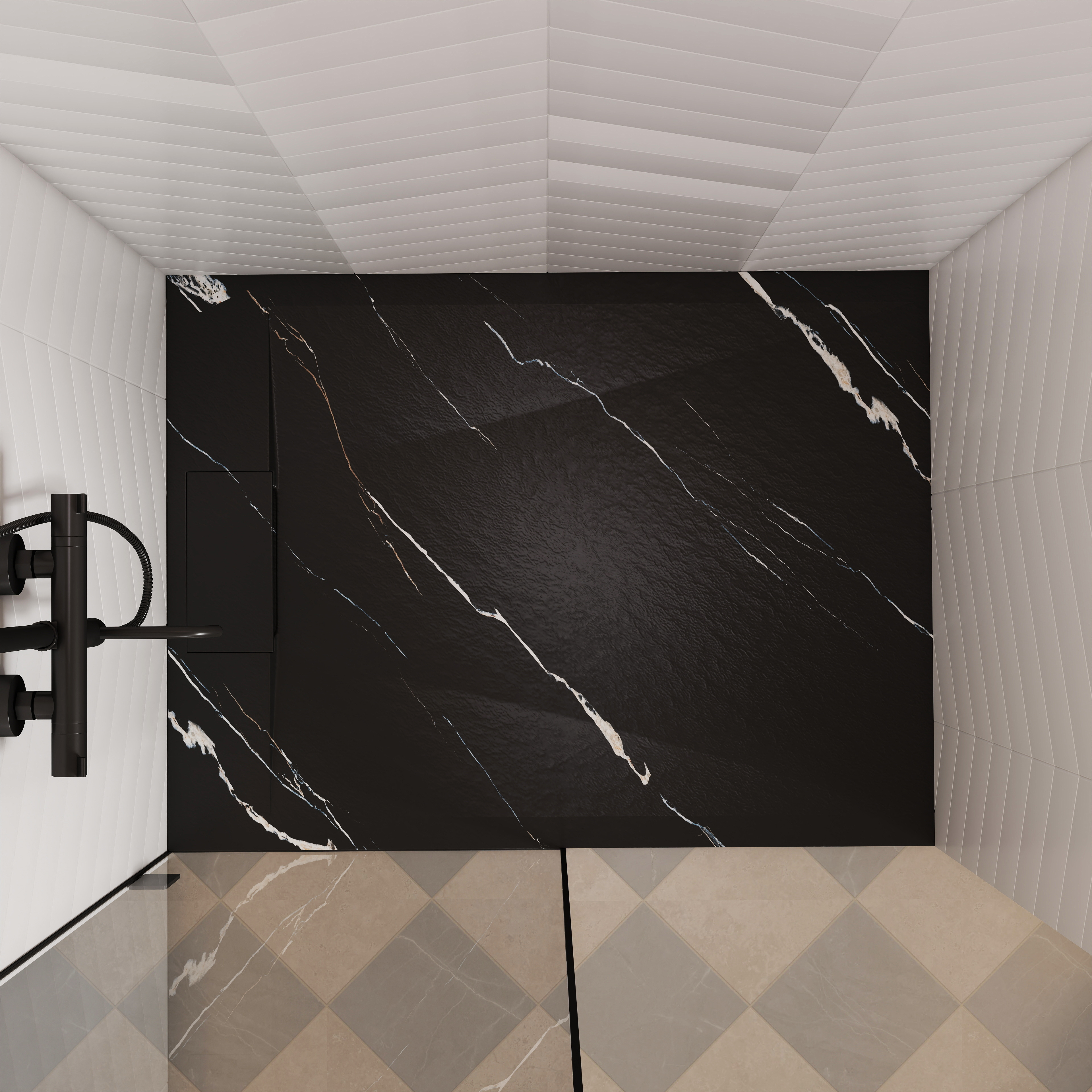 European-Style SMC Shower Base with Low-Entry & Wheelchair Accessible