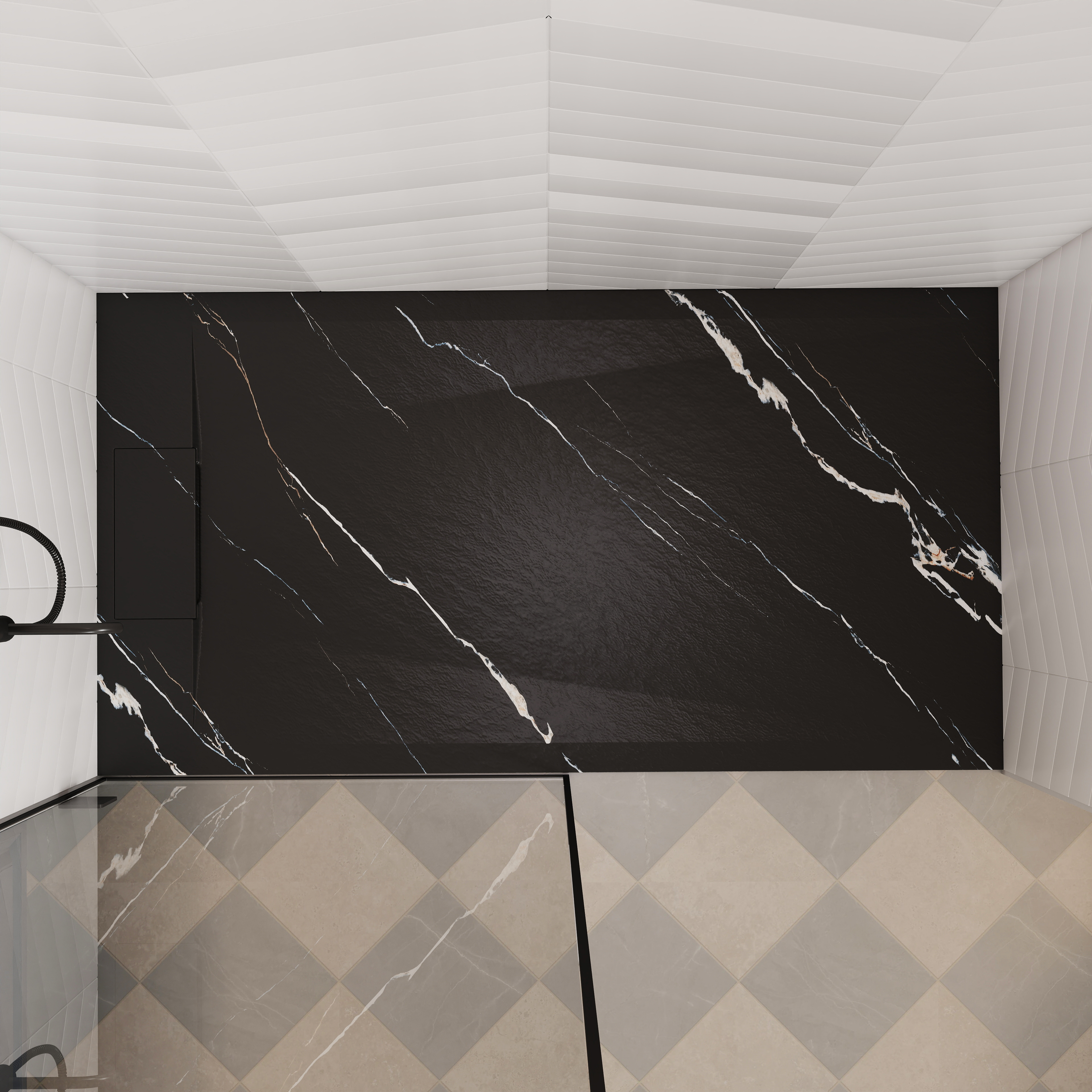 European-Style SMC Shower Base with Low-Entry & Wheelchair Accessible