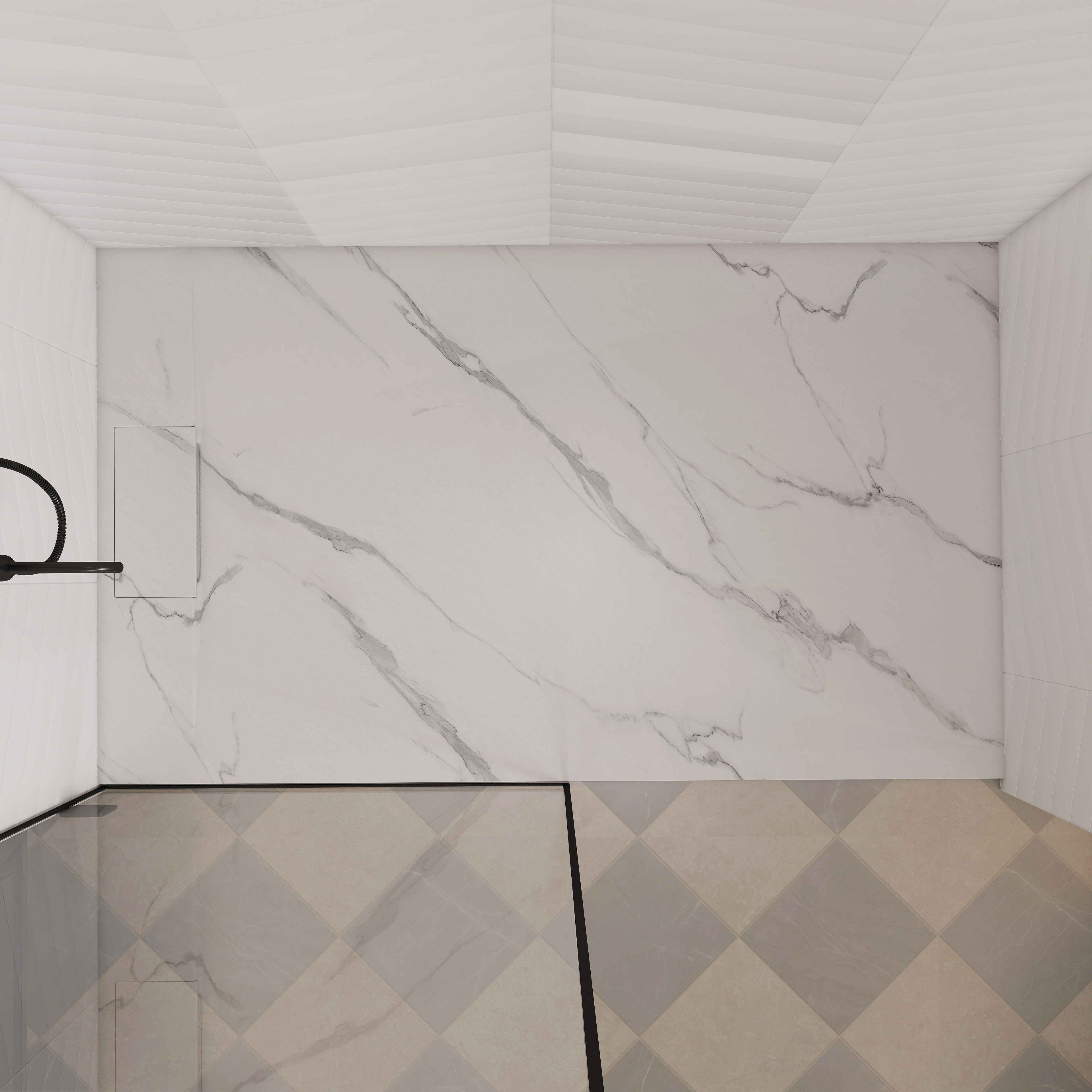 European-Style SMC Shower Base with Low-Entry & Wheelchair Accessible