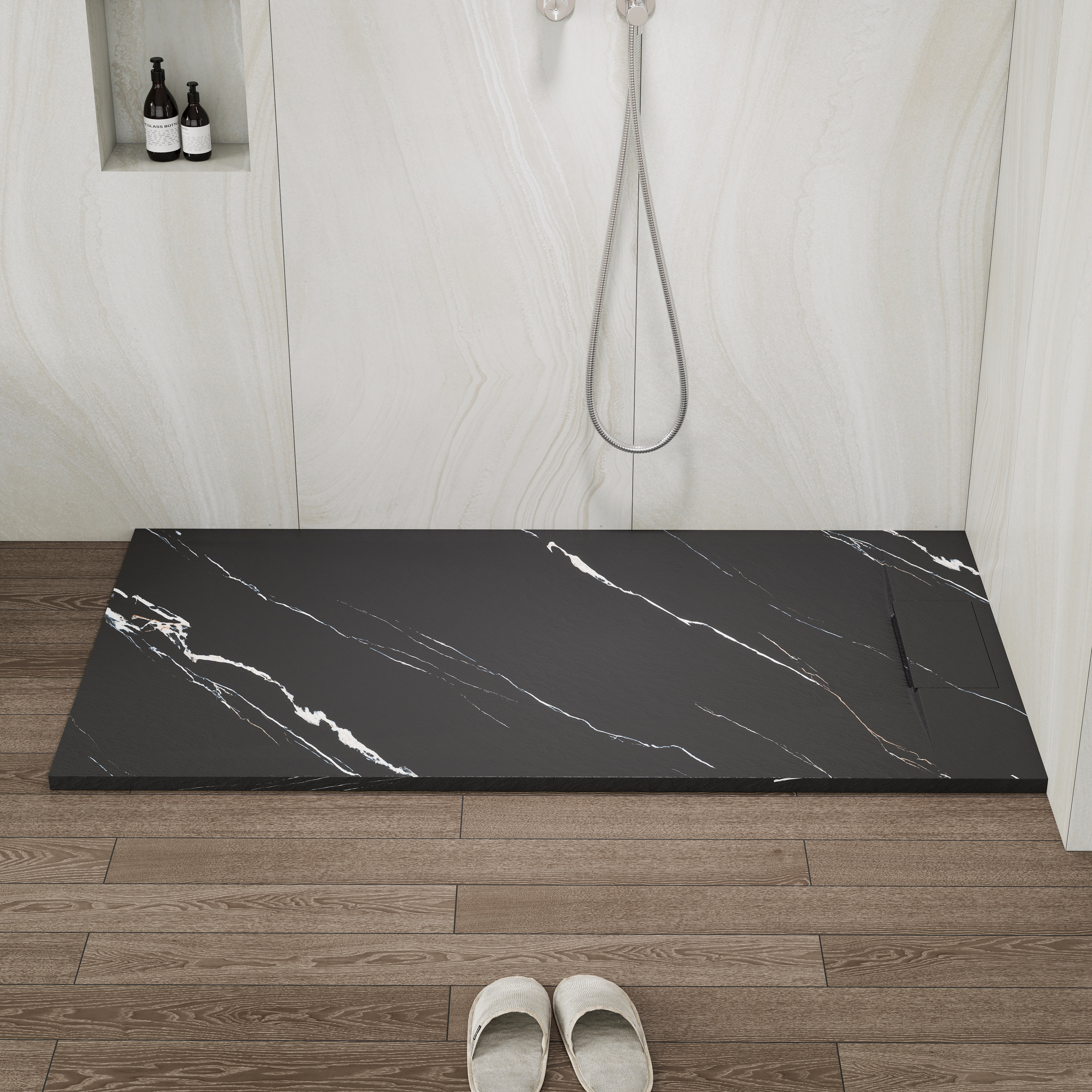 European-Style SMC Shower Base with Low-Entry & Wheelchair Accessible