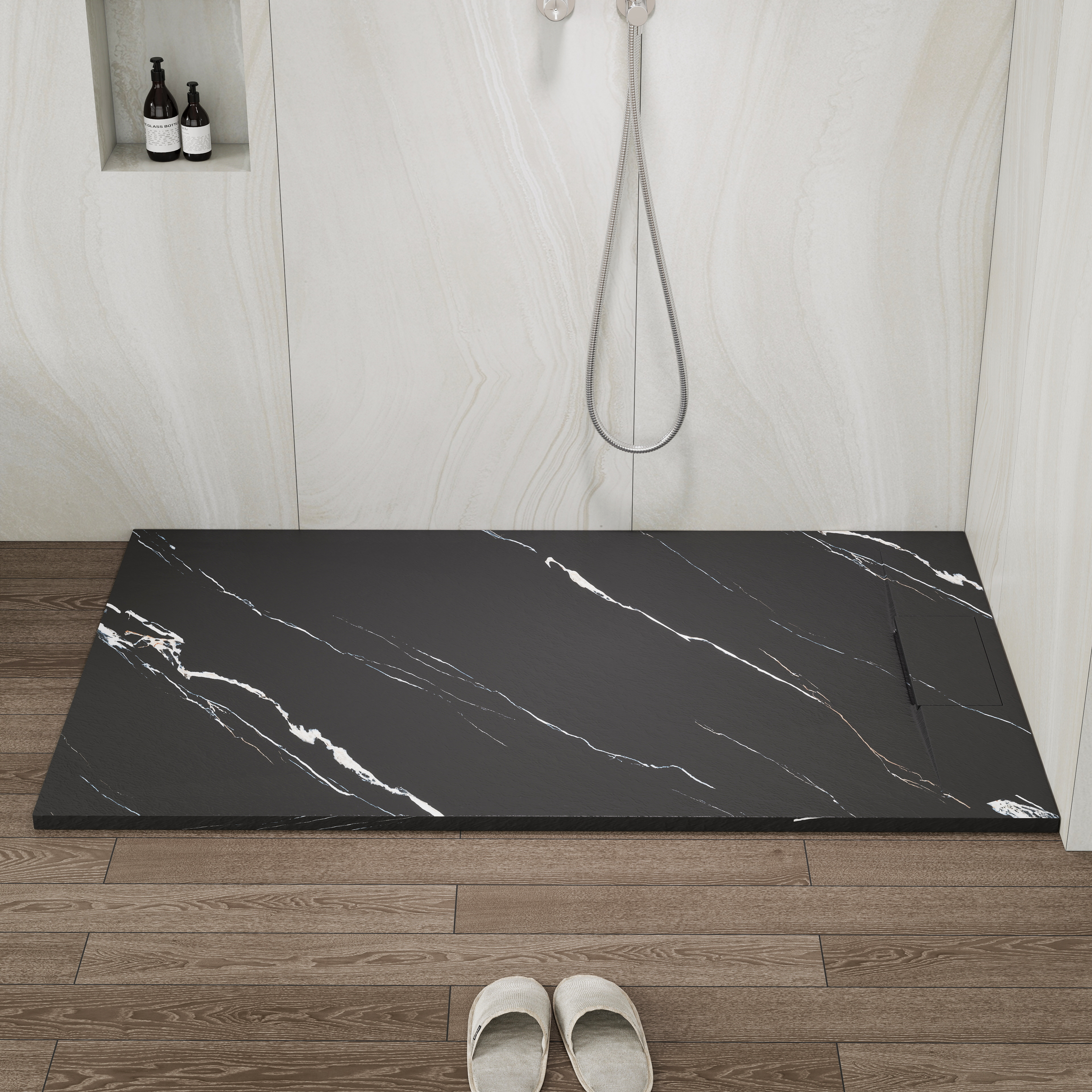 European-Style SMC Shower Base with Low-Entry & Wheelchair Accessible