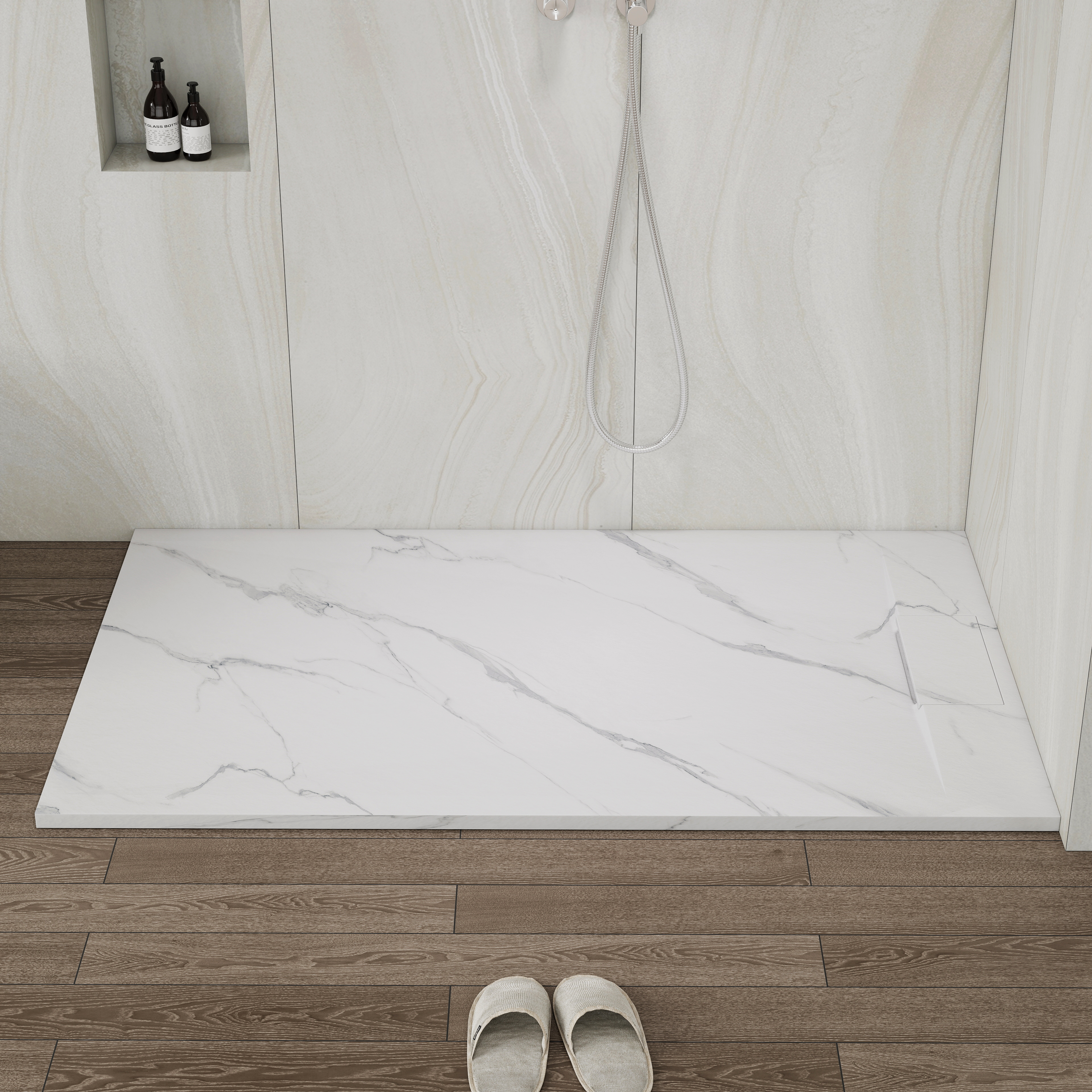 European-Style SMC Shower Base with Low-Entry & Wheelchair Accessible