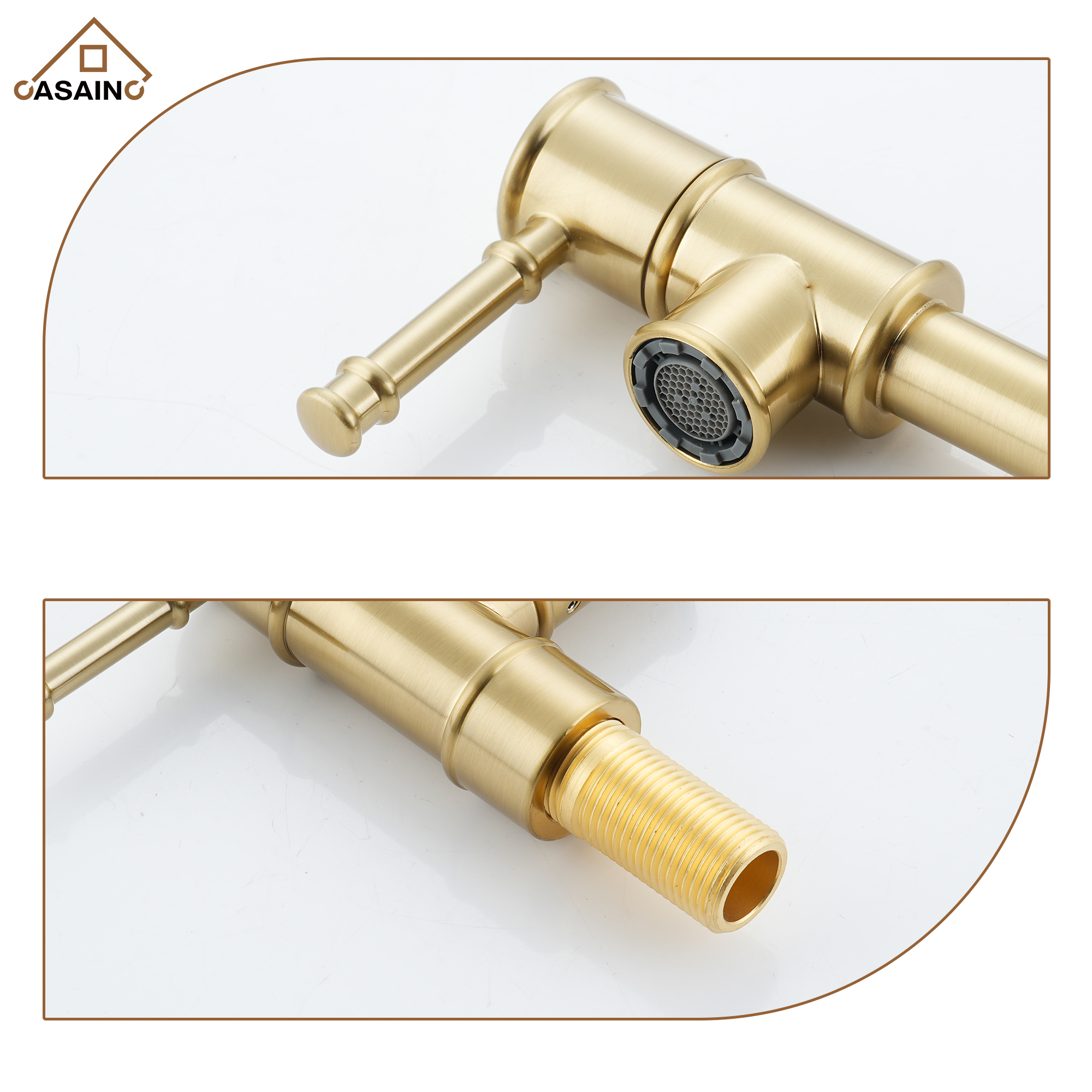 Space-Saving Wall-Mounted Pot Filler with Double Handles and Folding Design