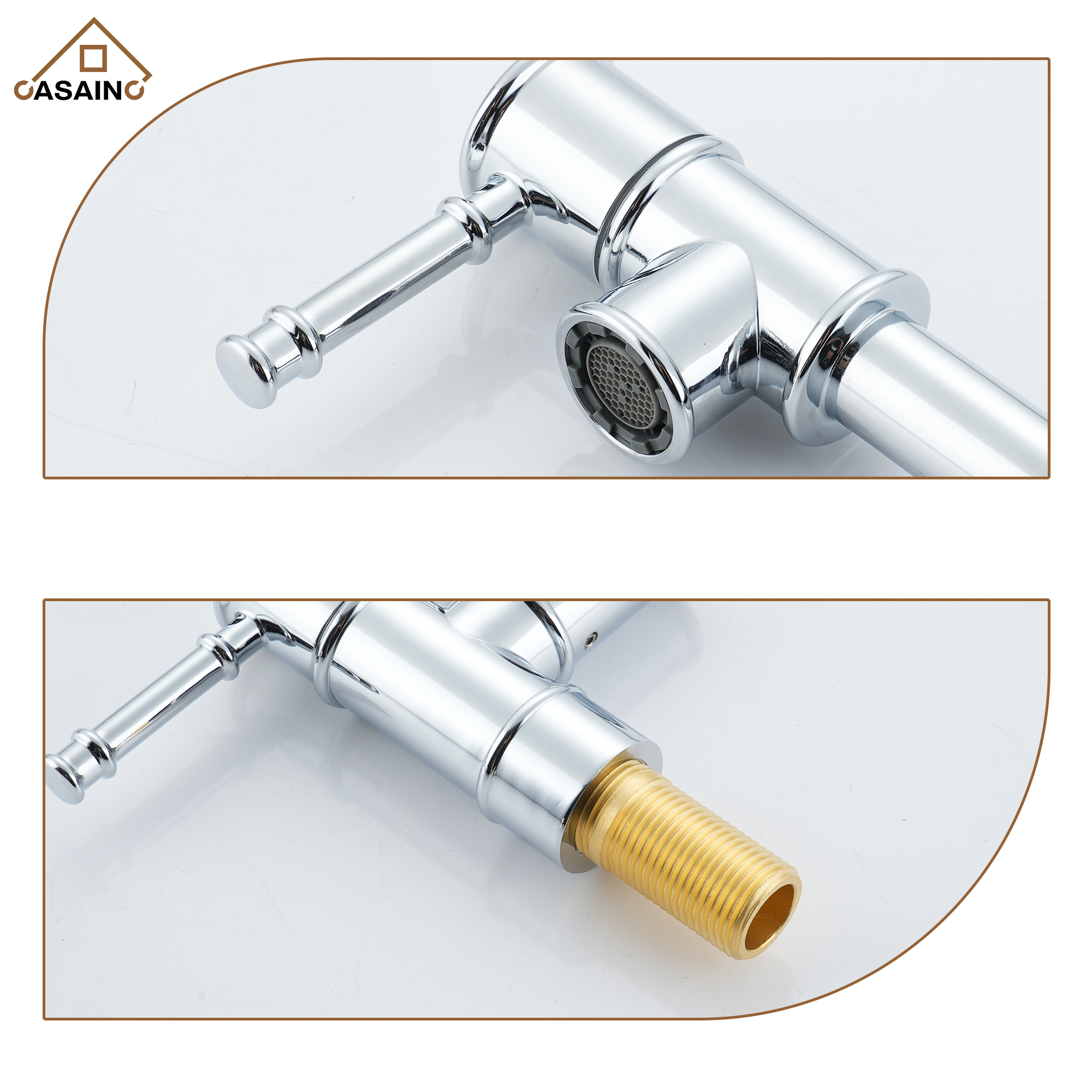 Space-Saving Wall-Mounted Pot Filler with Double Handles and Folding Design