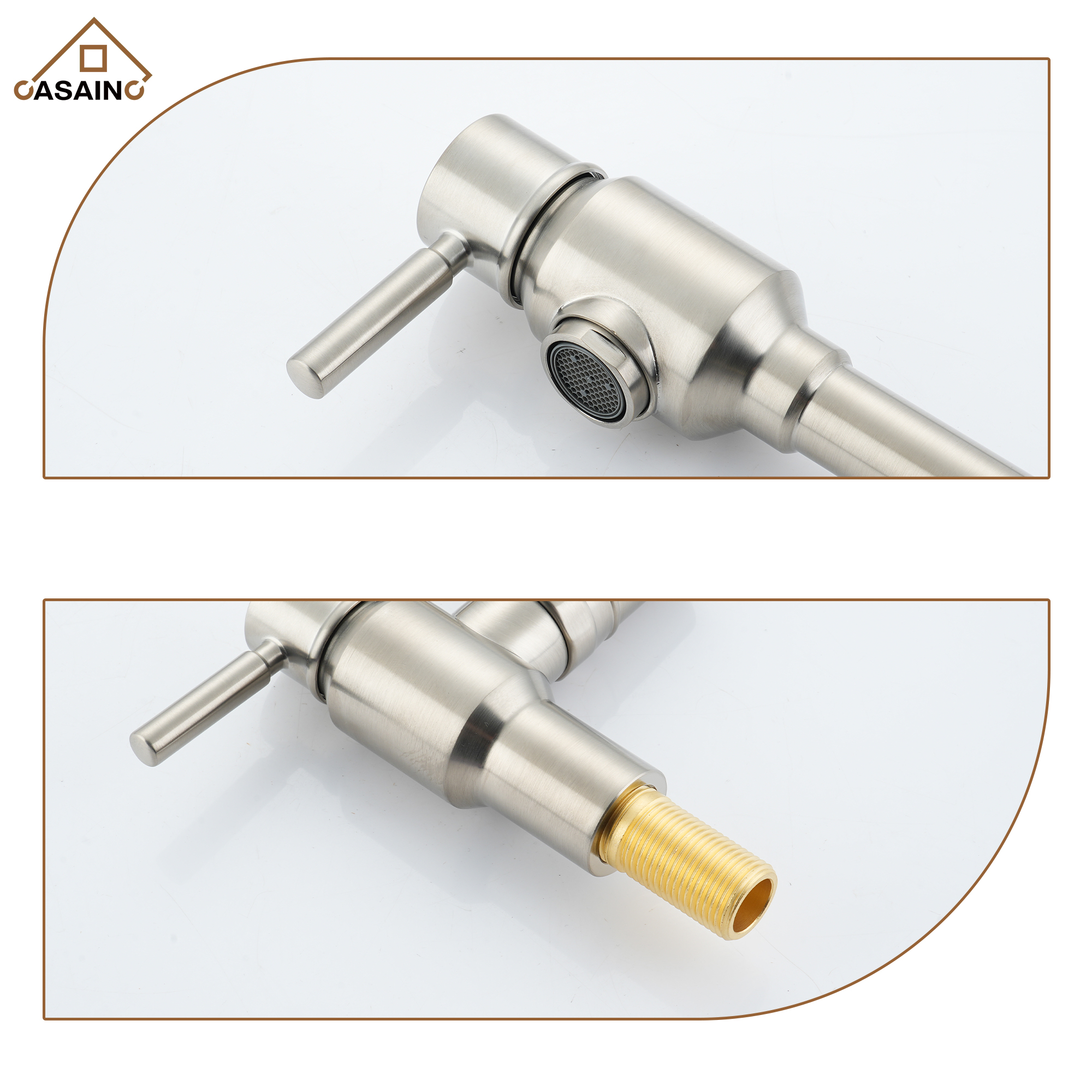 Double Handles Wall-Mounted Folding Pot Filler Space-Saving