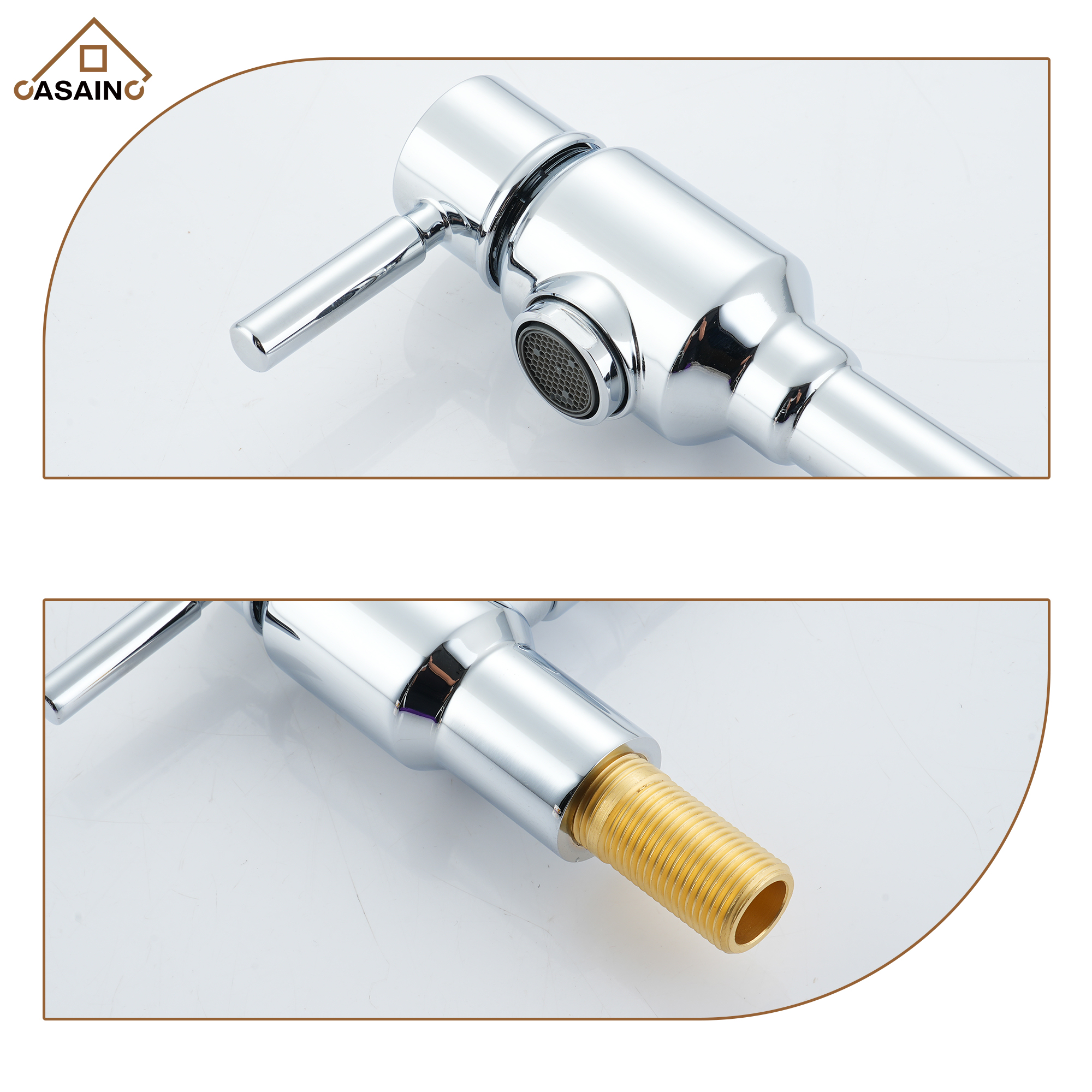 Double Handles Wall-Mounted Folding Pot Filler Space-Saving