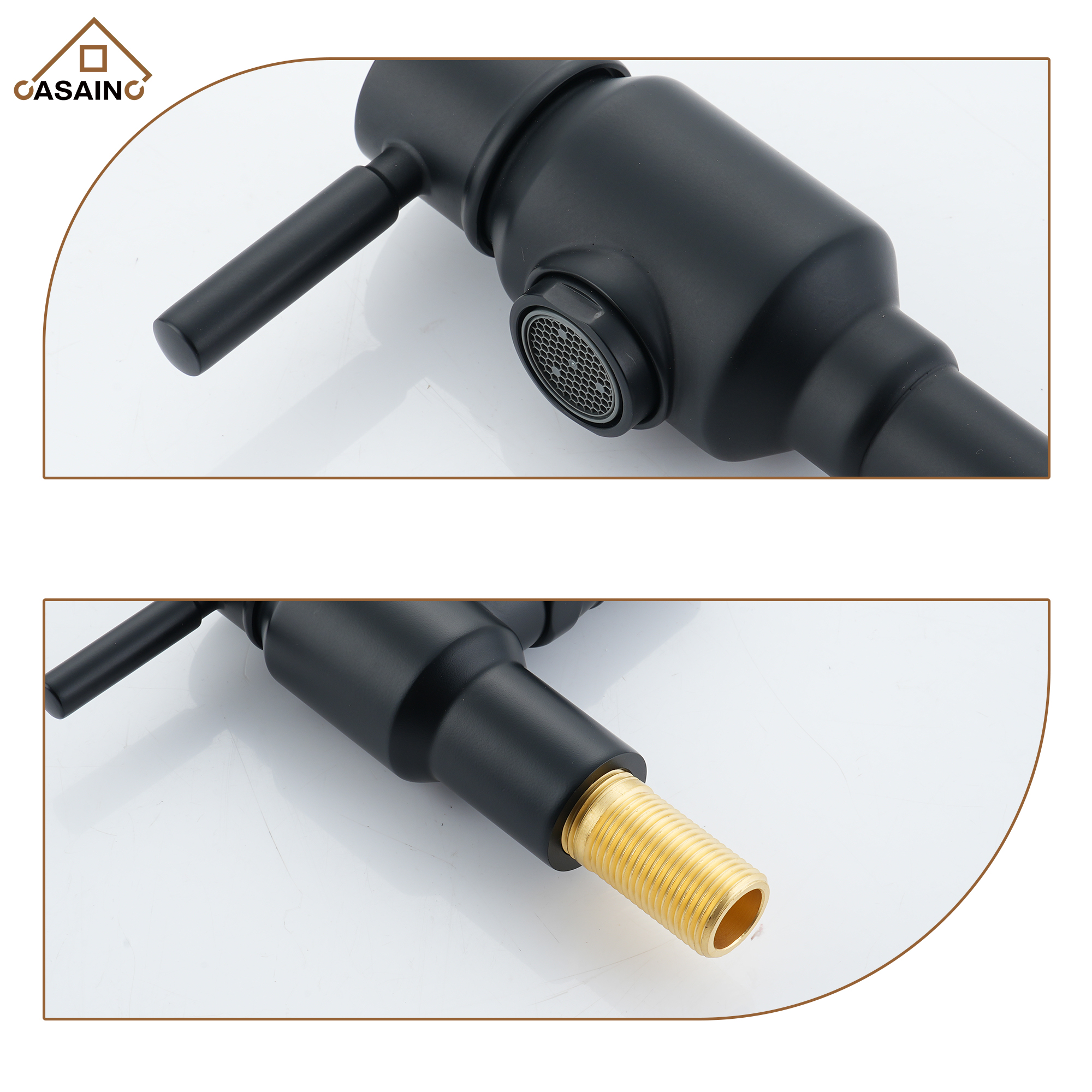 Double Handles Wall-Mounted Folding Pot Filler Space-Saving