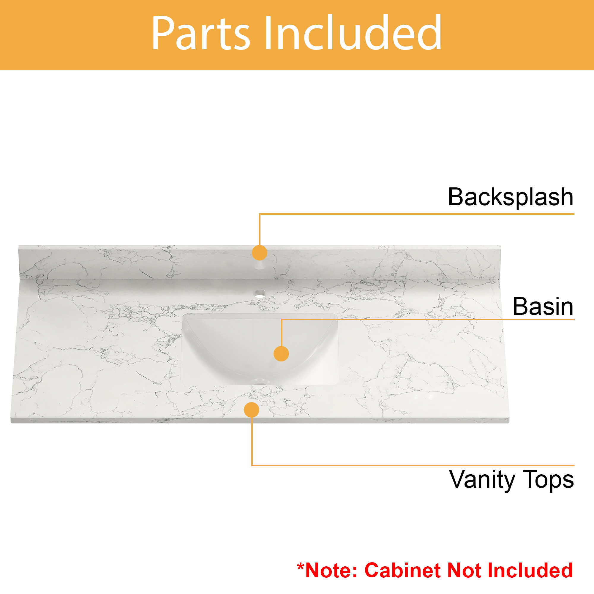 Bianco Carrara Marble 31 in. Vanity Top includes Backsplash Bianco Carrara Marble 31 in. Vanity Top includes Backsplash