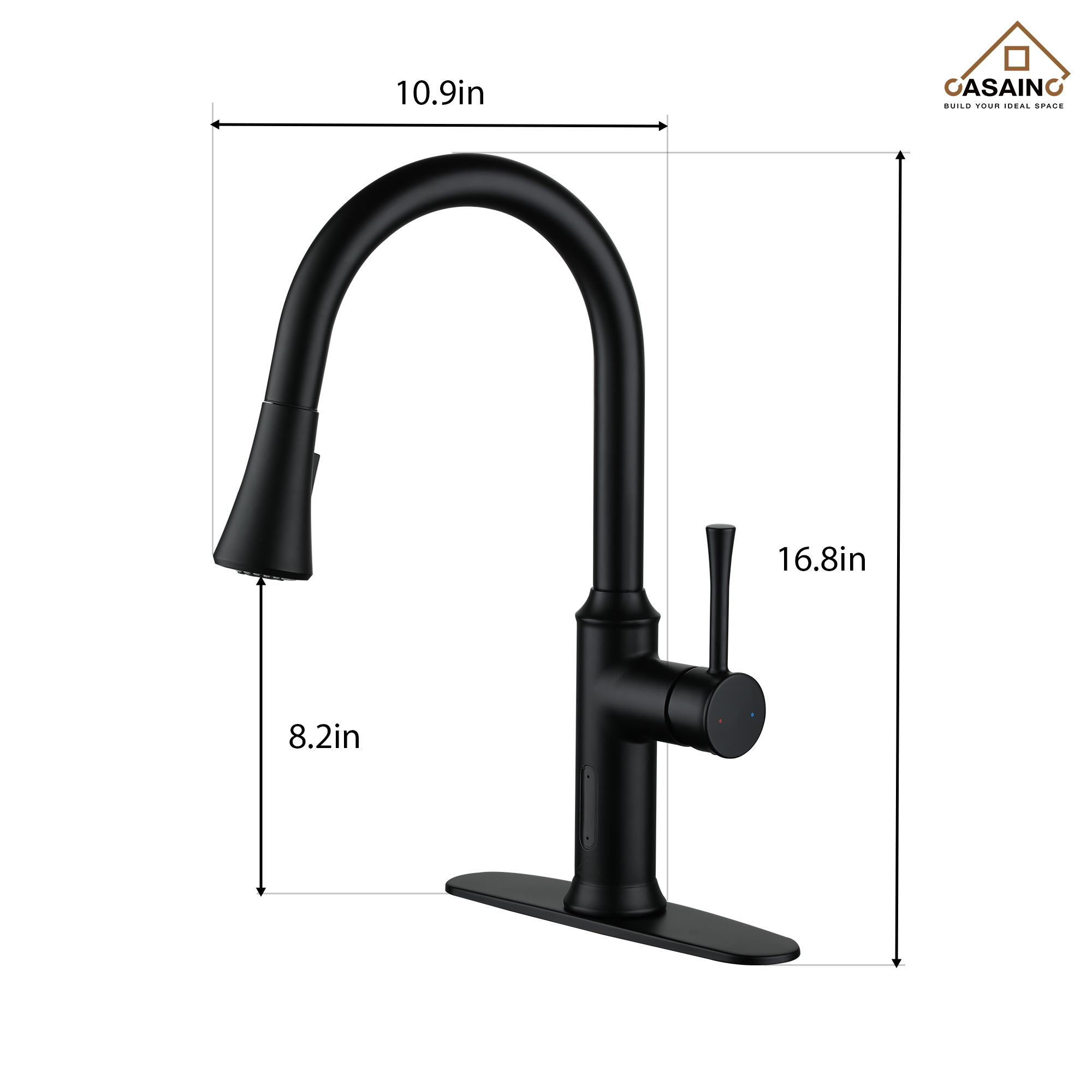 Smart Voice-Controlled Kitchen Faucet with Pull Down Sprayer and Touchless Technology