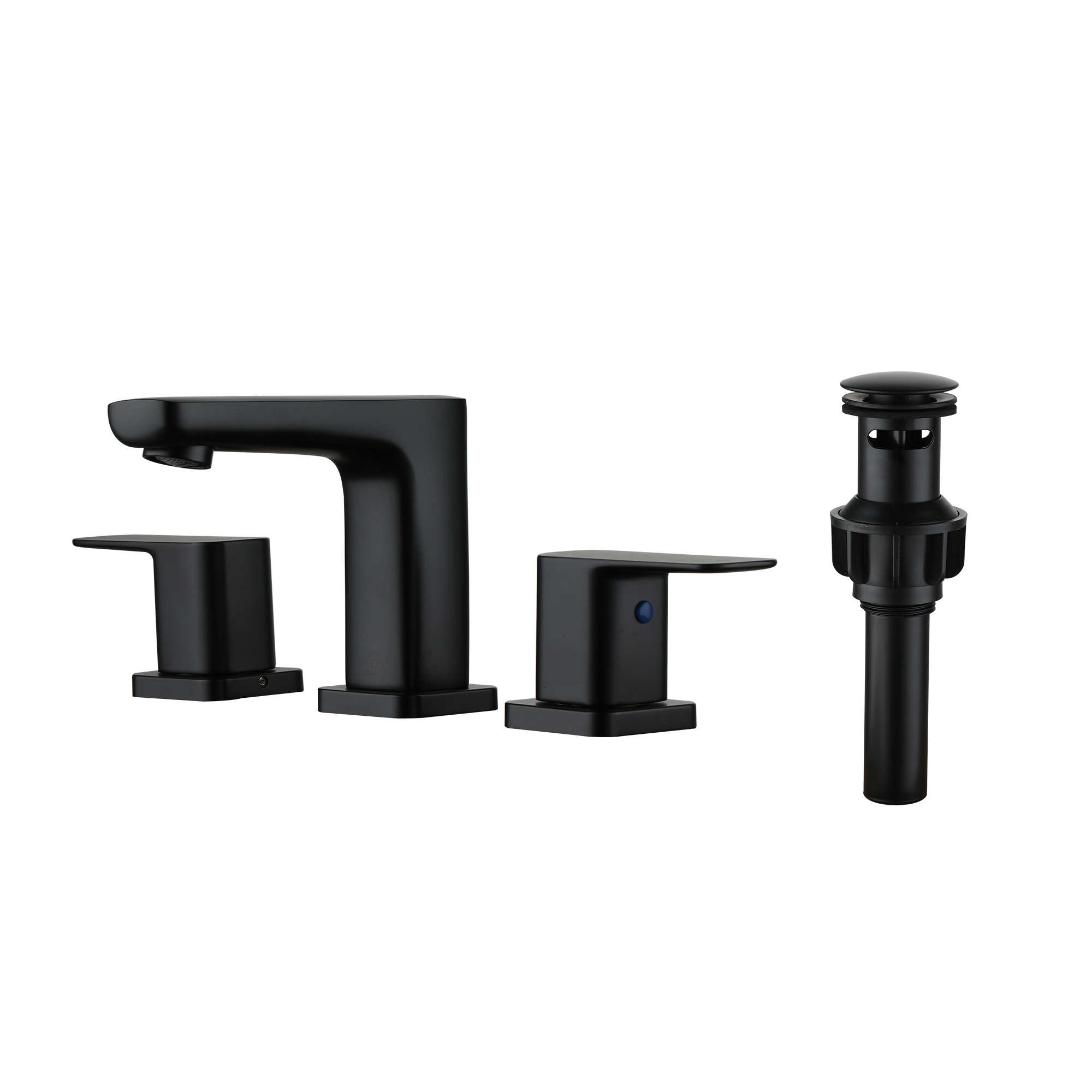 Luxurious 8-Inch Bathroom Sink Faucet Set with Dual Handles, Matte Black Finish