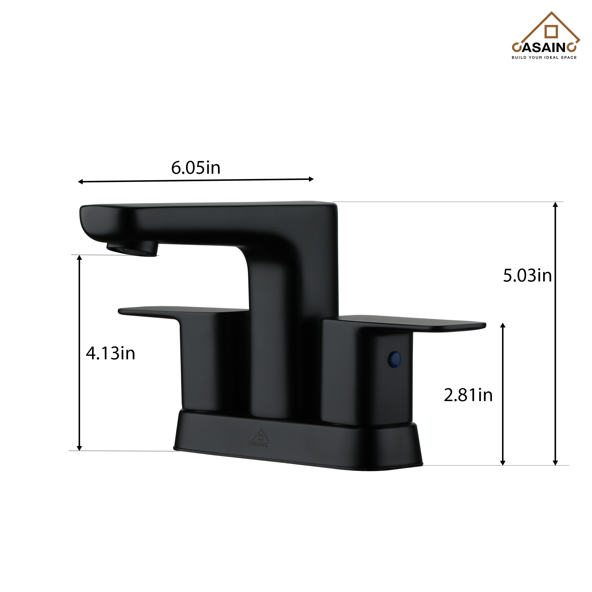 Premium 4-Inch Bathroom Vanity Faucet Set with Dual Handles, Matte Black Finish