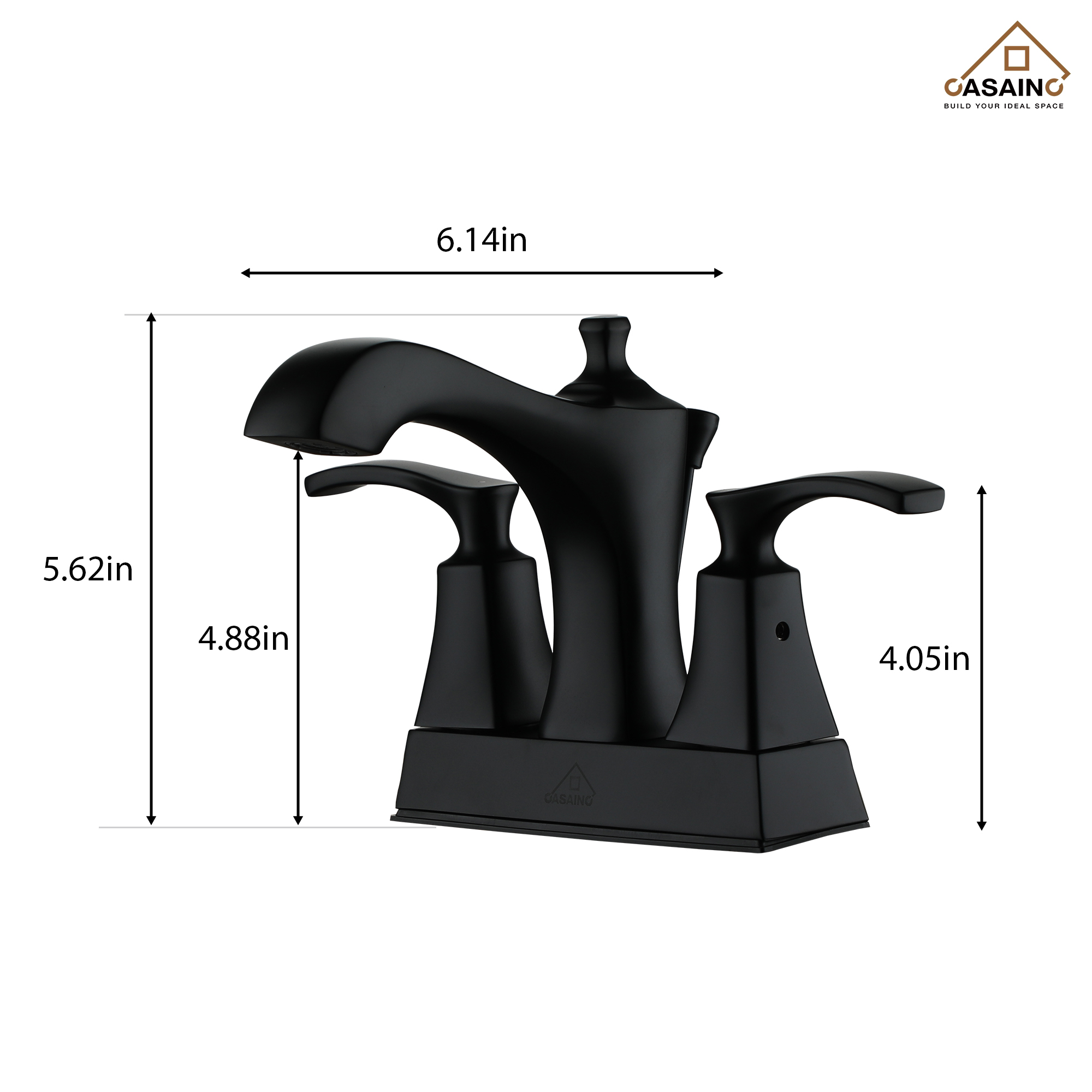 Luxurious 2-Hole Bathroom Sink Faucet Set with Dual Handles, Matte Black Finish