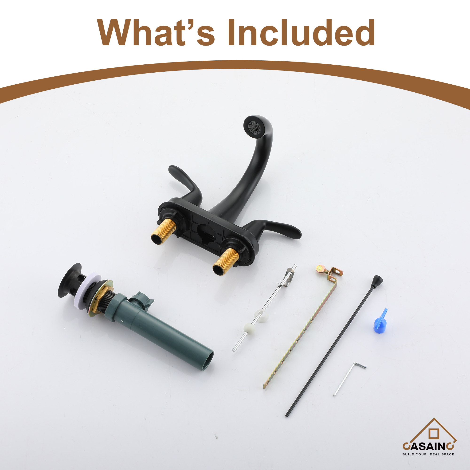 Luxurious Matte Black Bathroom Sink Faucet Set with Dual Handles