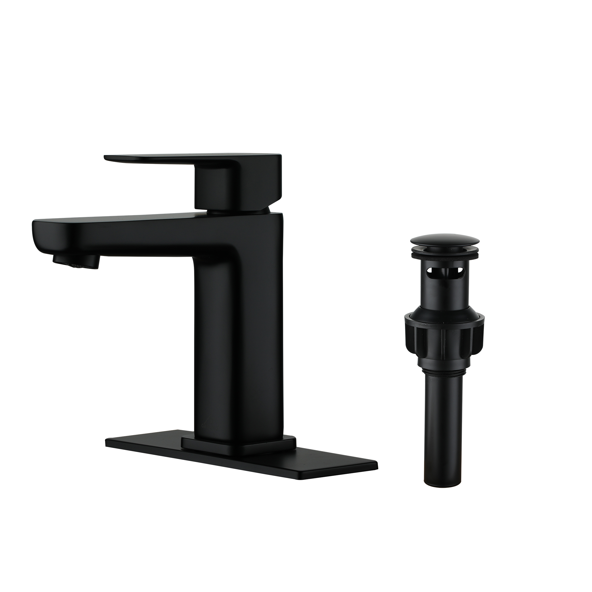 Single Handle Bathroom Basin Faucet with Drainer and Deckplate