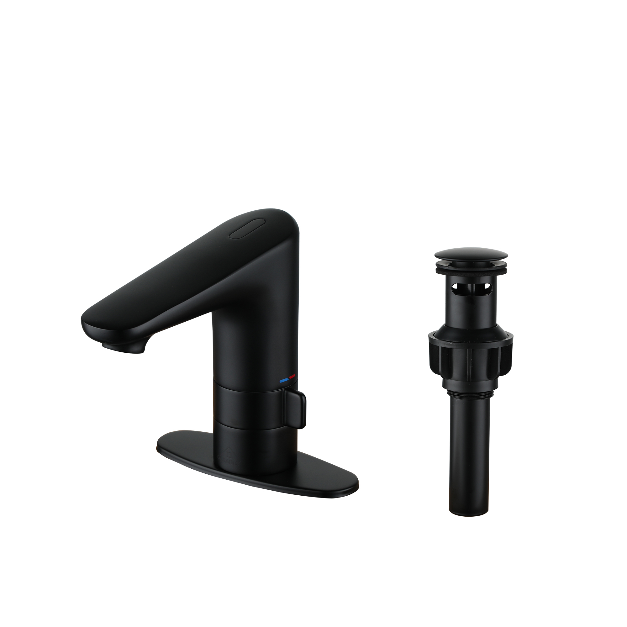 Infrared Sensor Faucet Single Handle Bathroom Basin Faucet with Drainer and Deckplate