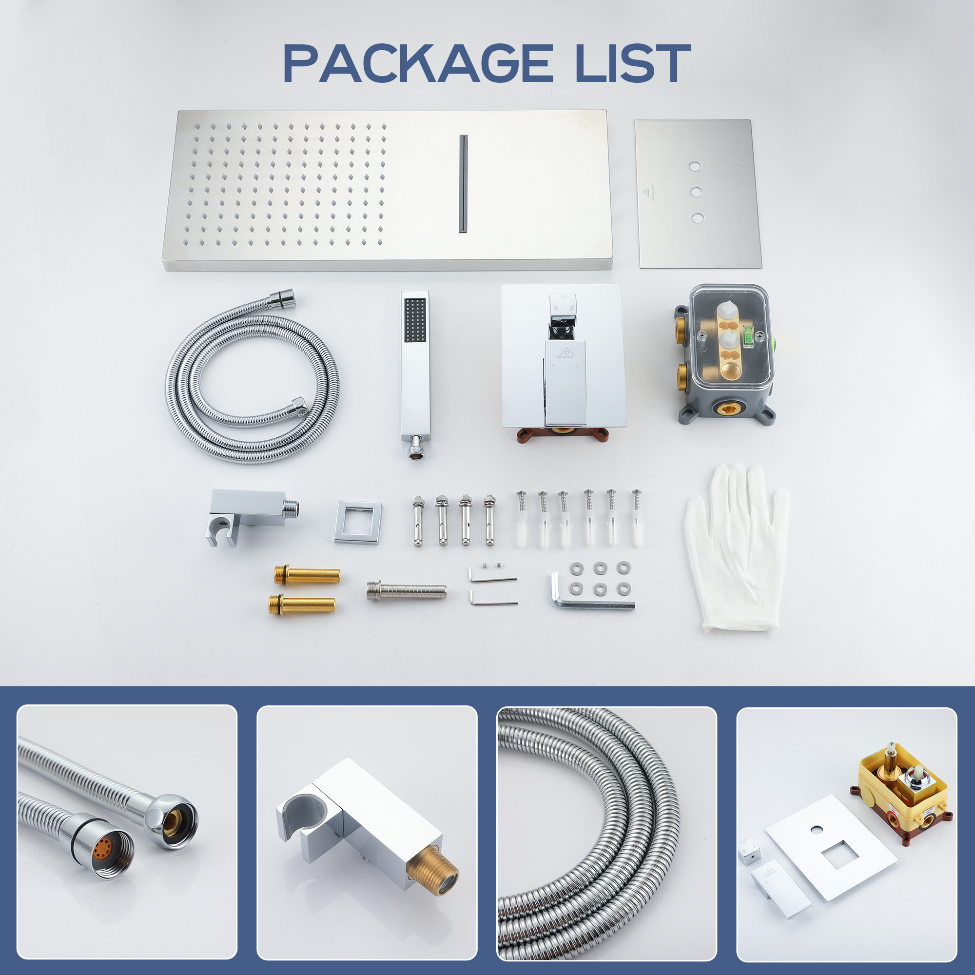 22" Wall Mounted Stainless Steel Shower Systems With Handheld Shower