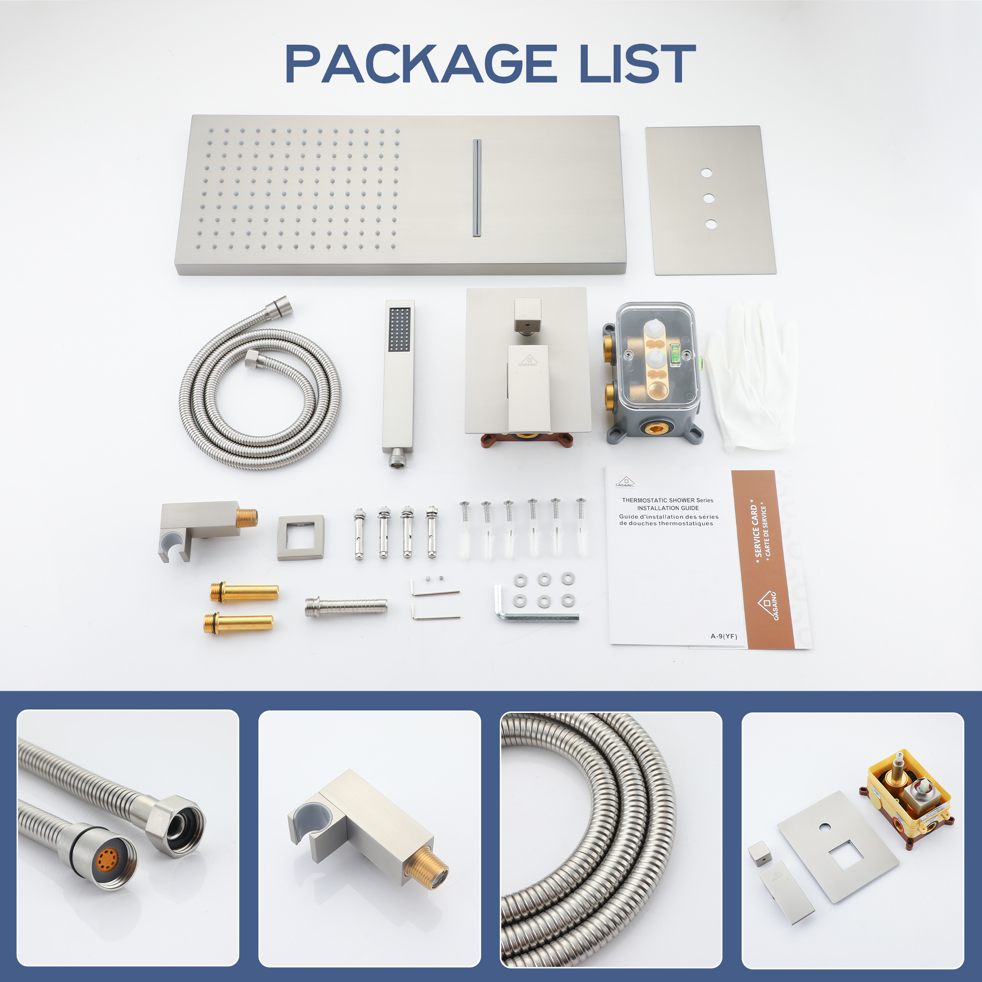 22" Wall Mounted Stainless Steel Shower Systems With Handheld Shower