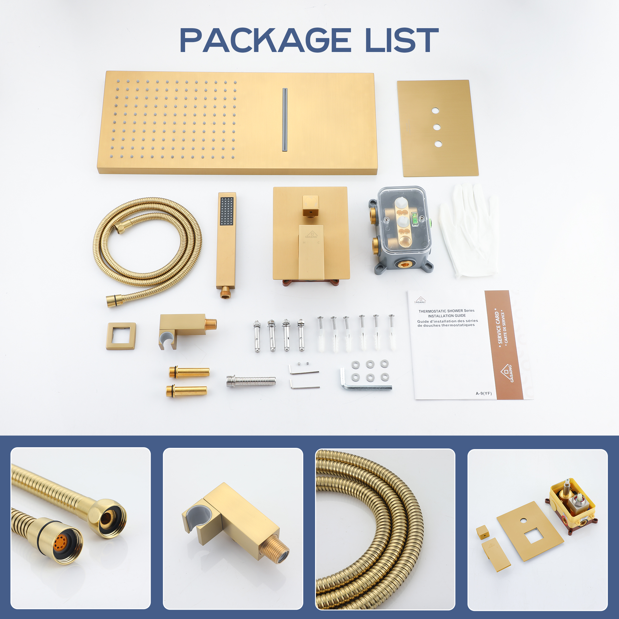 22" Wall Mounted Stainless Steel Shower Systems With Handheld Shower