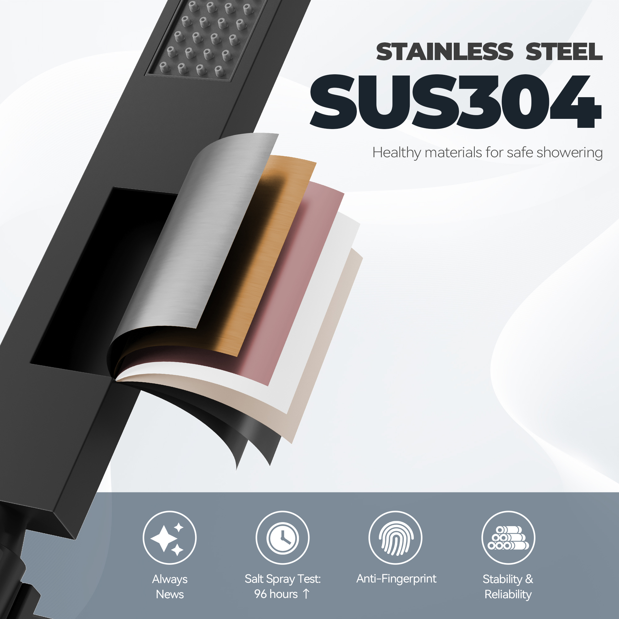 10" Wall Mounted Dual Shower Heads Shower System With Tub Spout 