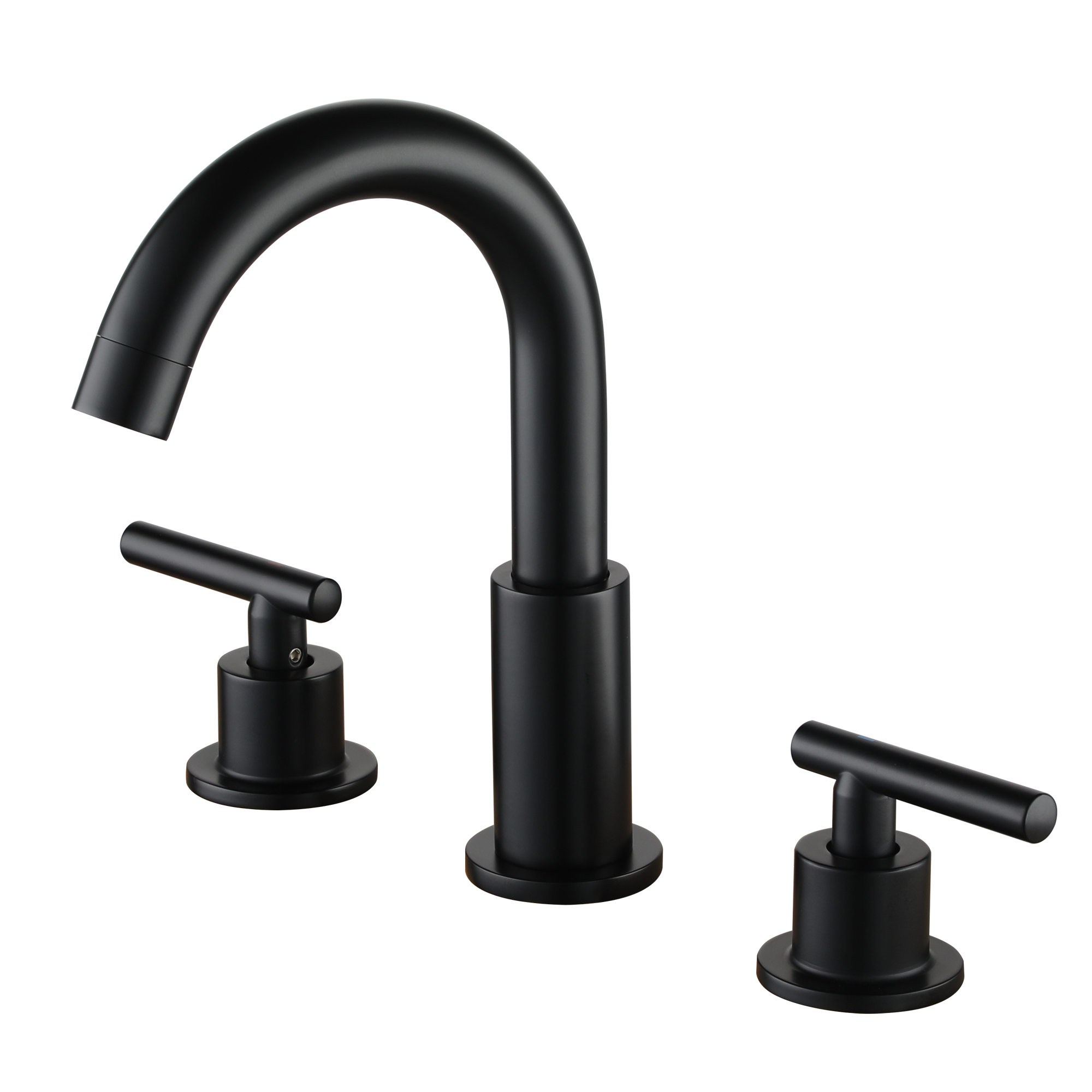 8" Widespread 3-Hole Mid-Arc Bathroom Sink Faucet with 2-Handle Design