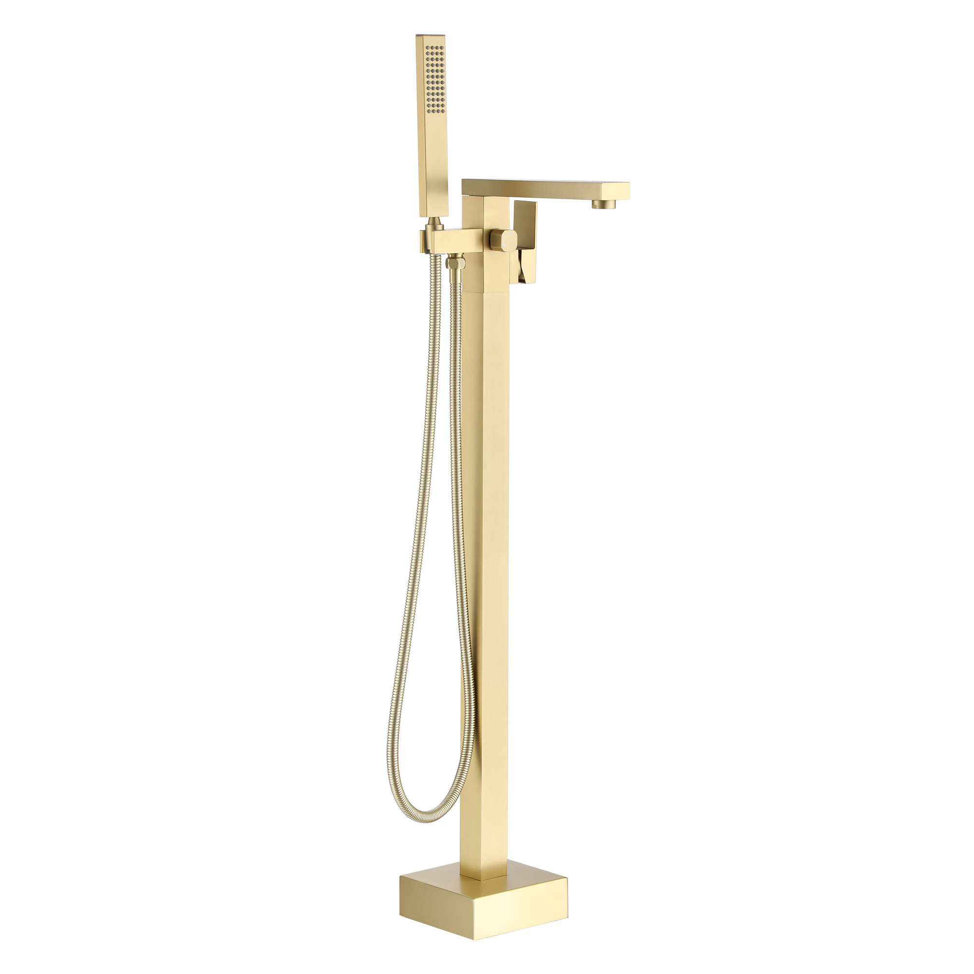 Freestanding Bathtub Faucet with Handheld Shower in Matte Black/Gold