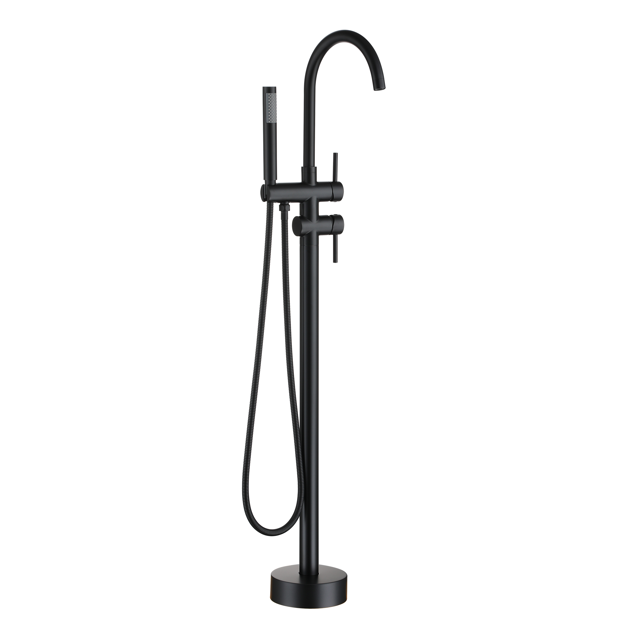 2-Handle Freestanding Bathtub Faucet with Handheld Shower