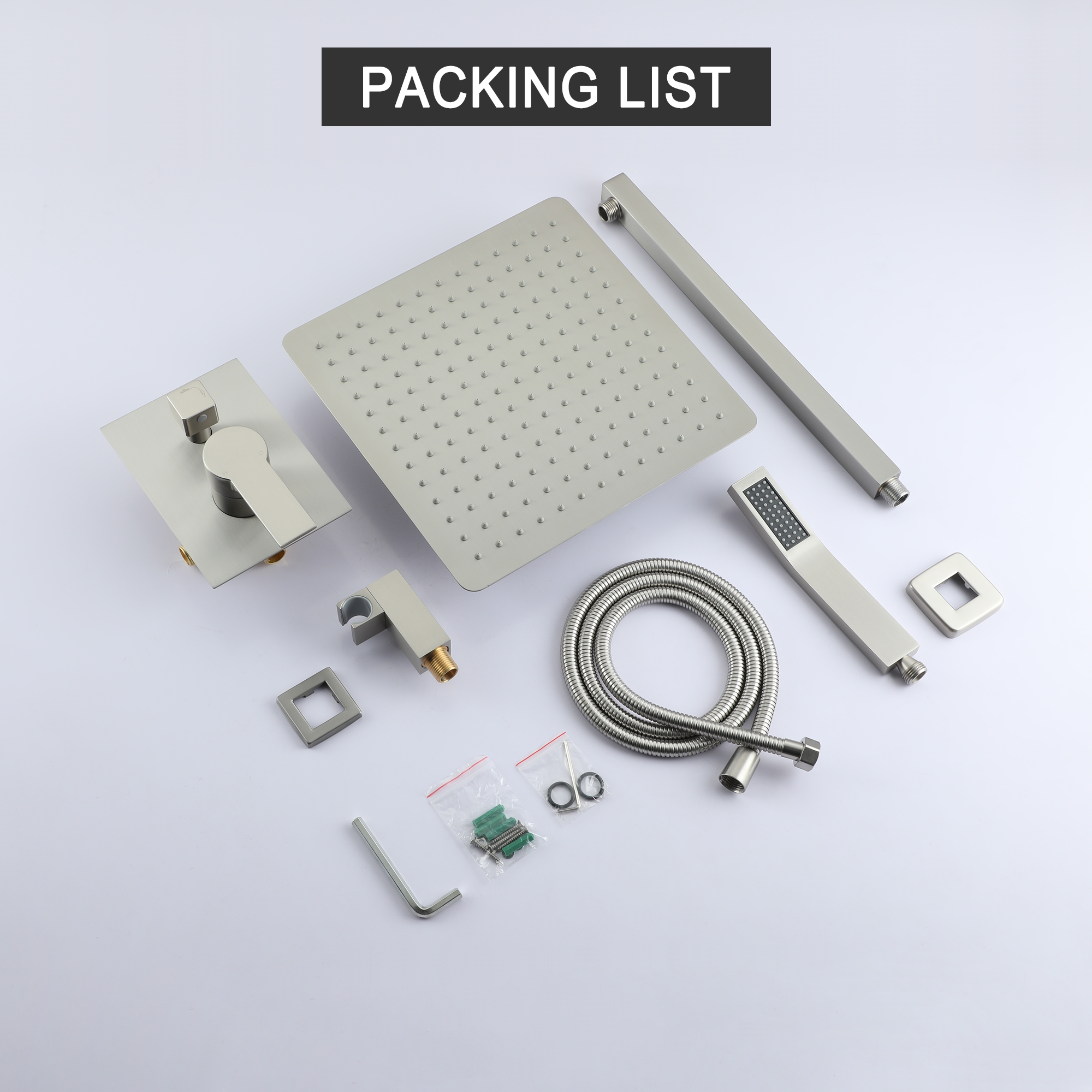 10-inch/12inch Rainfall Shower System With Hand Shower & Pressure-Balanced Valve