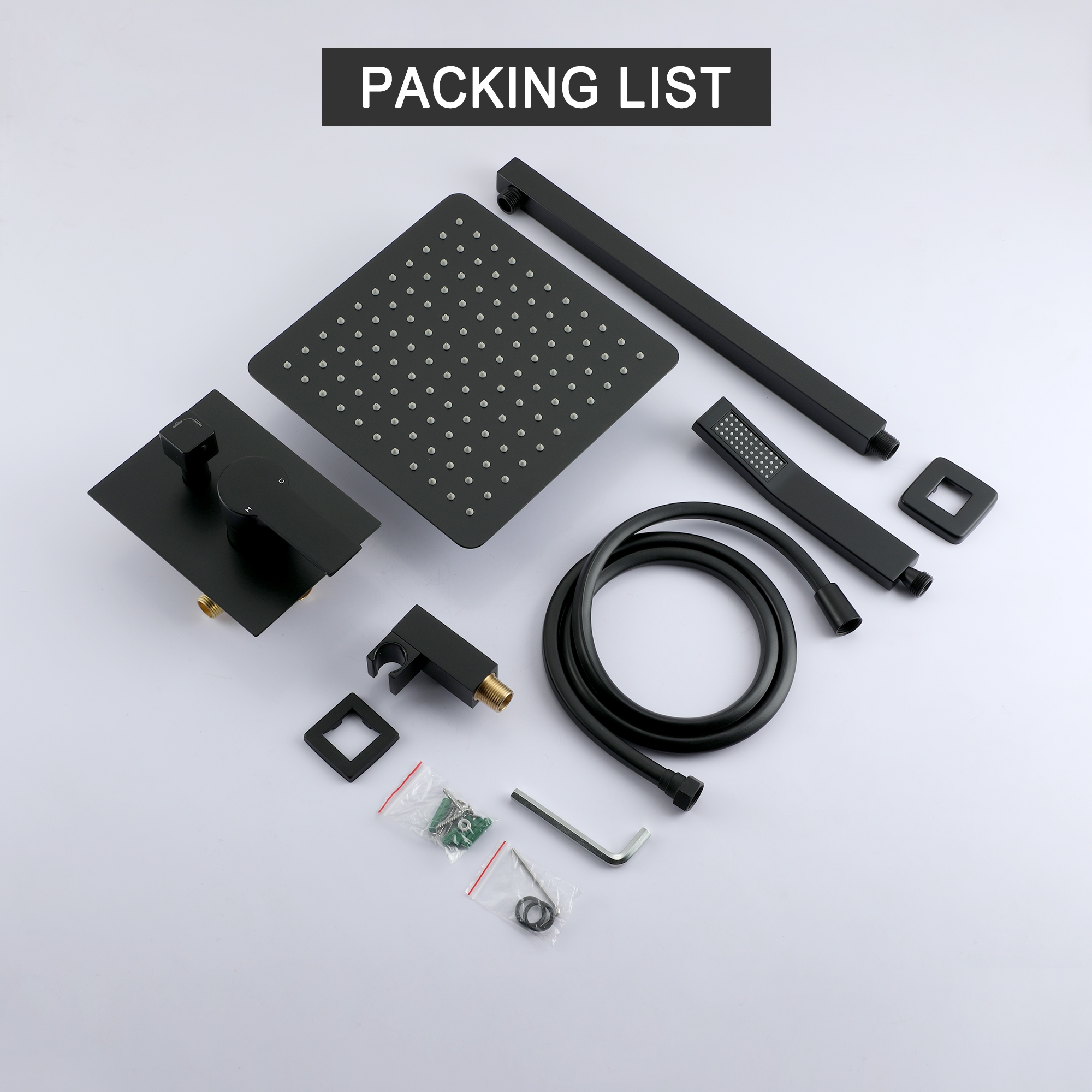 10-inch/12inch Rainfall Shower System With Hand Shower & Pressure-Balanced Valve