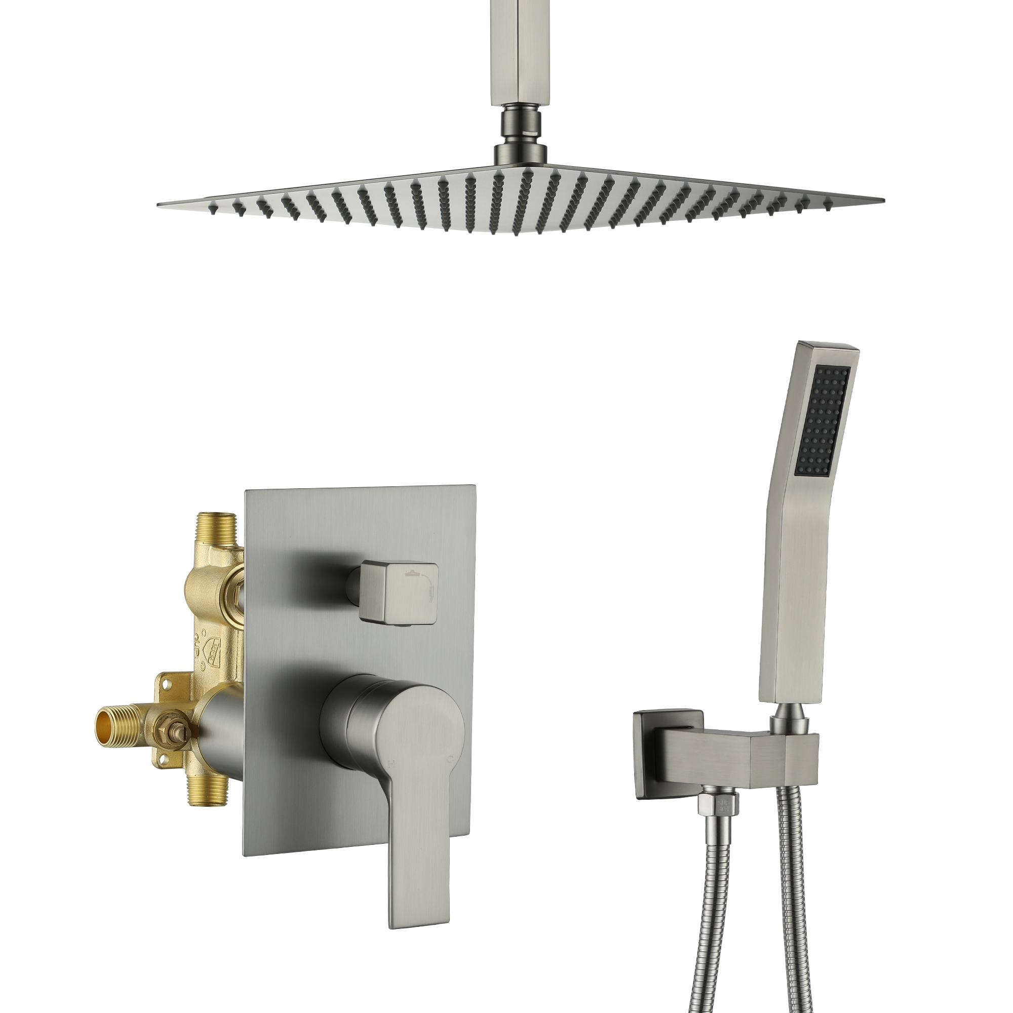 10-inch/12inch Rainfall Shower System With Hand Shower & Pressure-Balanced Valve