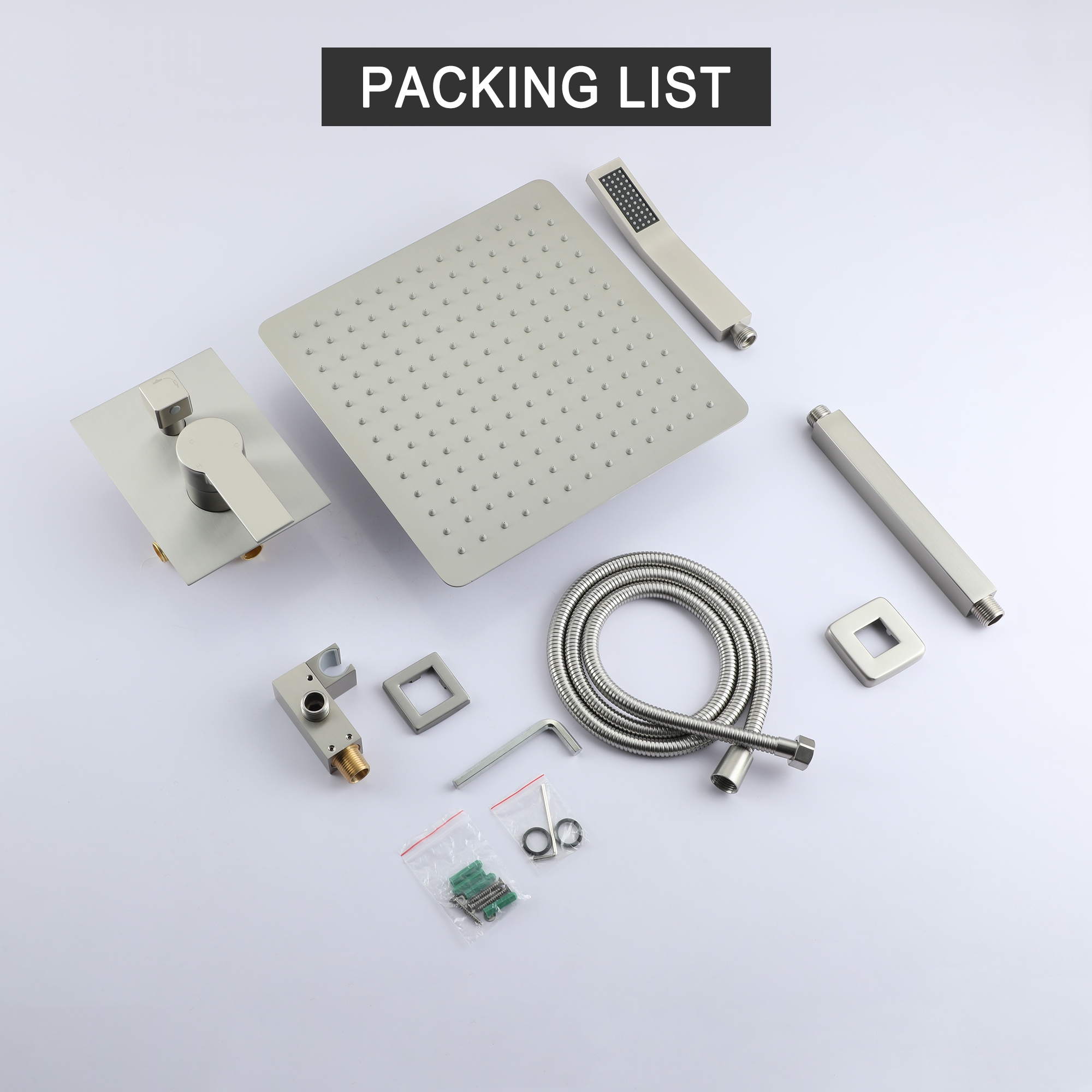 10-inch/12inch Rainfall Shower System With Hand Shower & Pressure-Balanced Valve