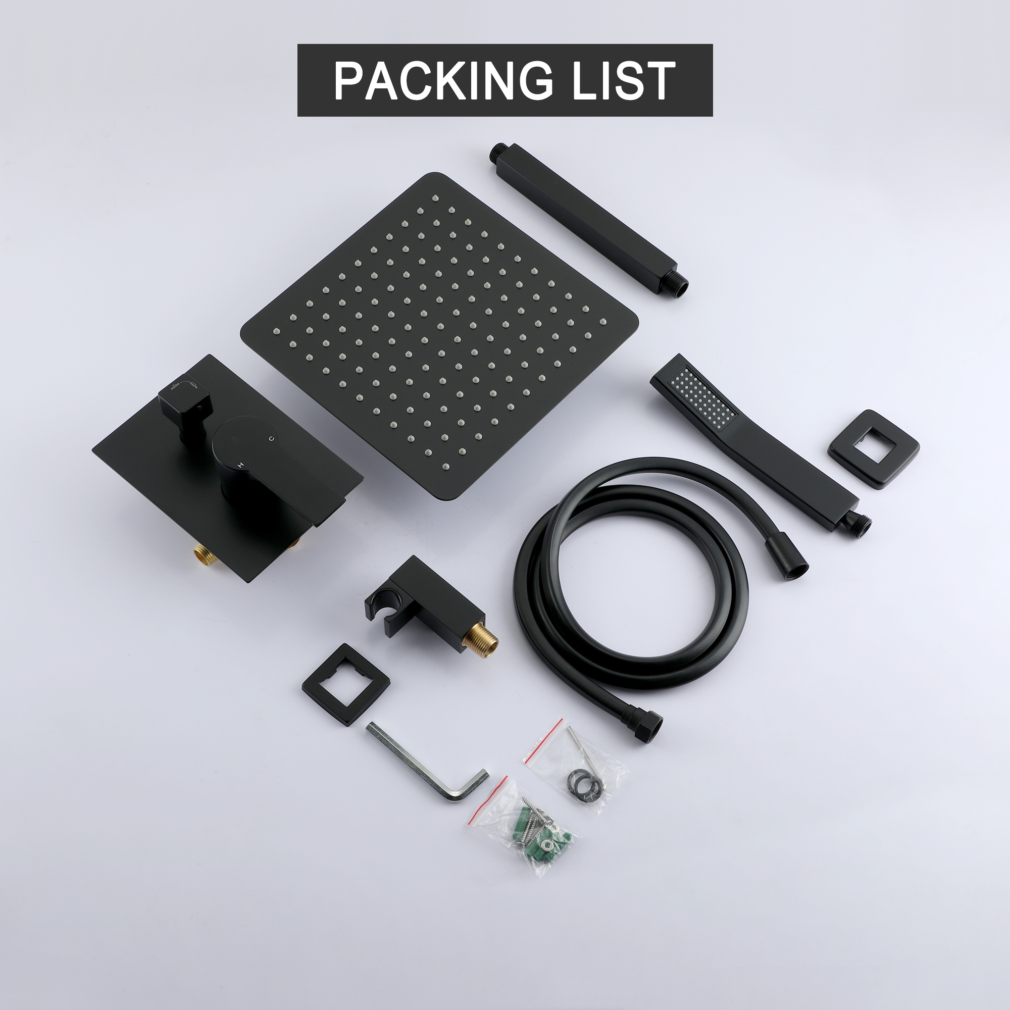 10-inch/12inch Rainfall Shower System With Hand Shower & Pressure-Balanced Valve