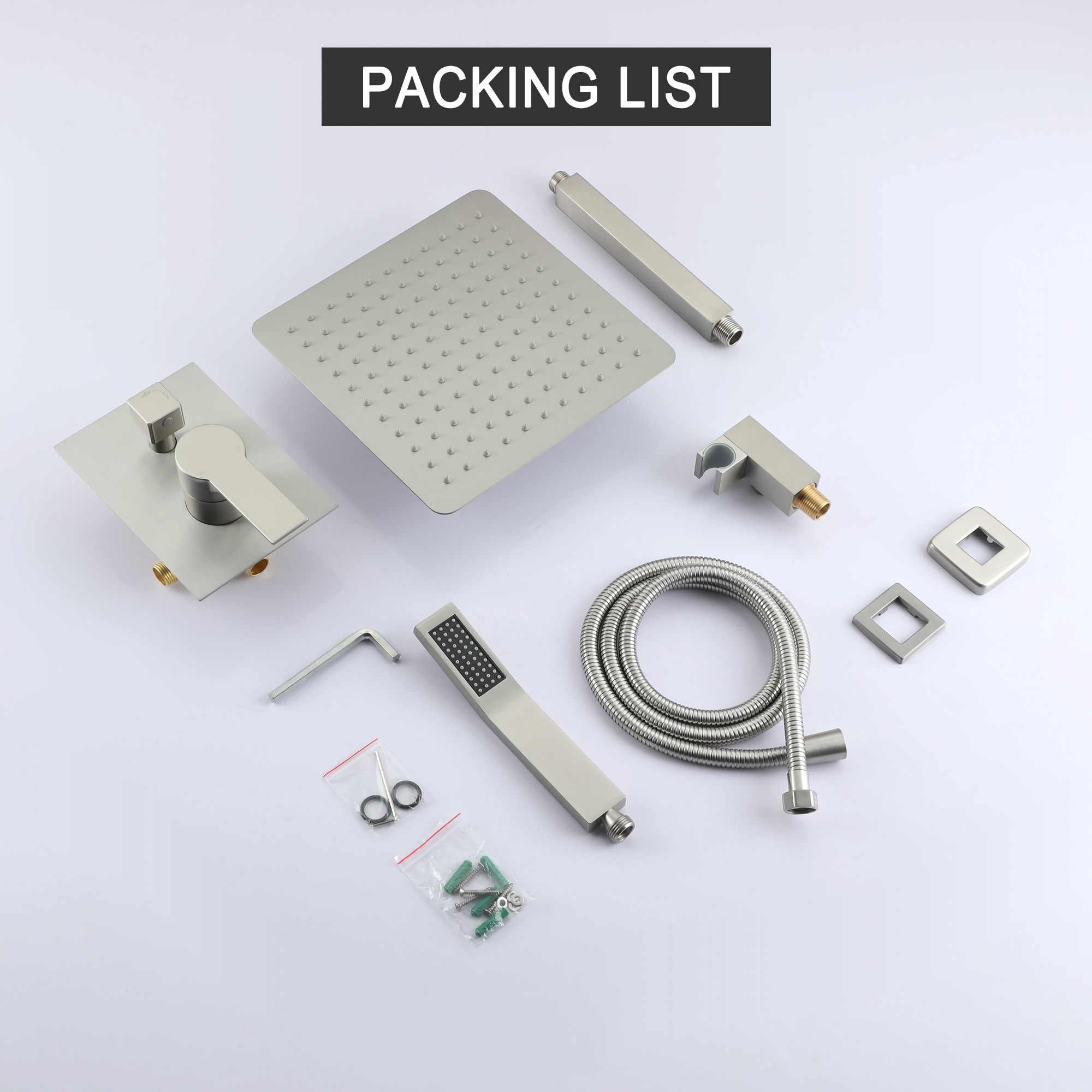 10" Ceiling-Mount Rain Shower System with Handheld Shower in Brushed Nickel