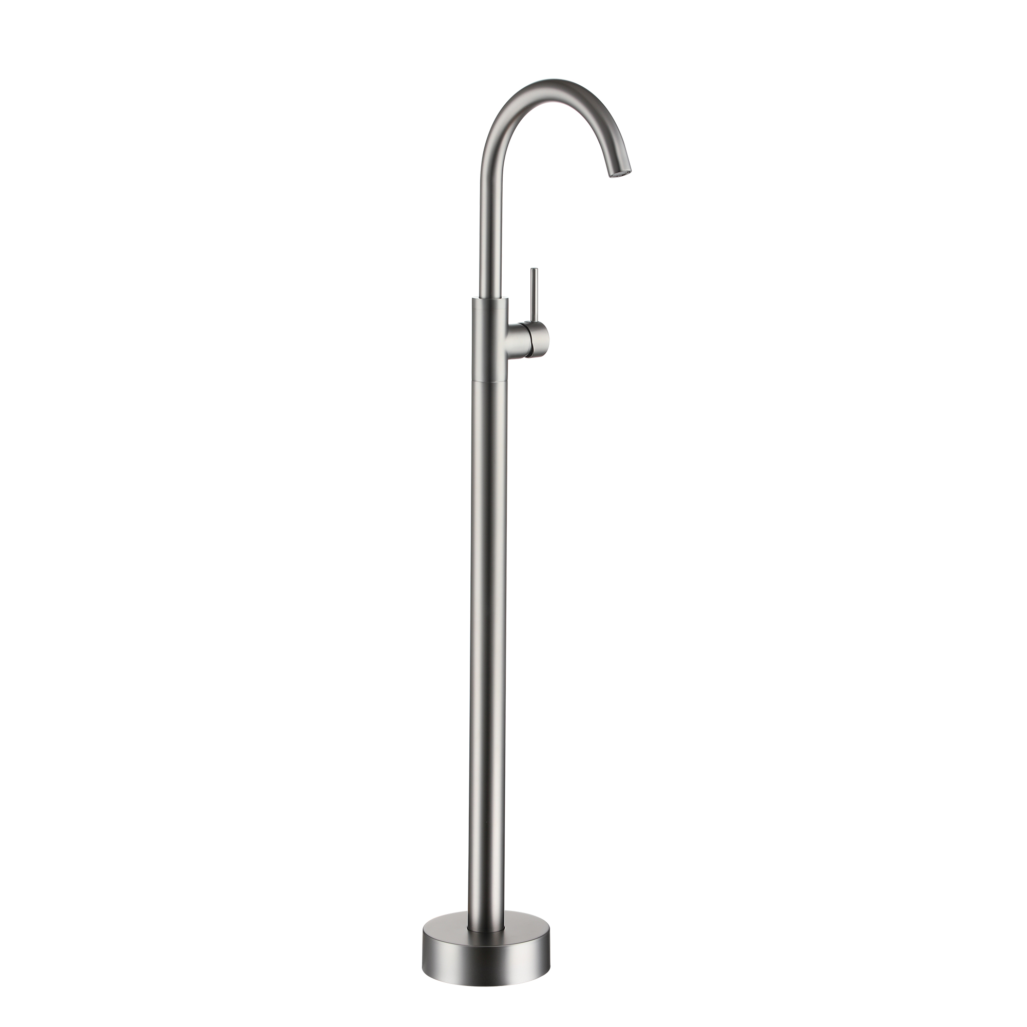 Freestanding Bathtub Faucet with Single-Handle Brass Floor Mount Filler & 360-Degree Rotation