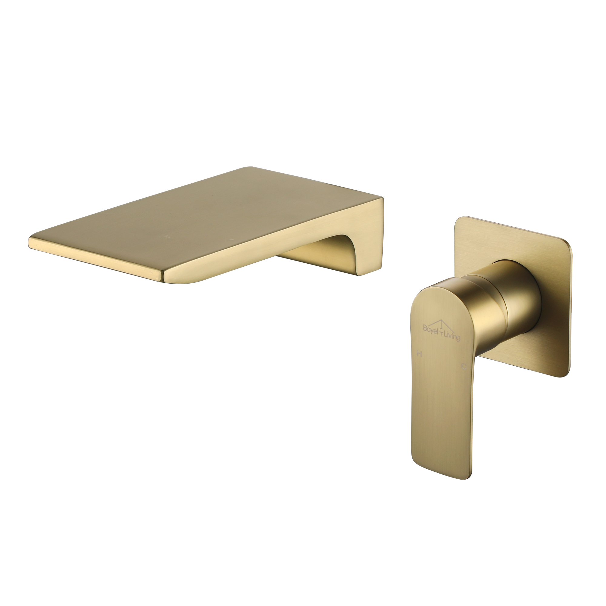 Wall Mount Waterfall Bathroom Sink Faucet with Solid Brass 1-Handle Mixer Tap